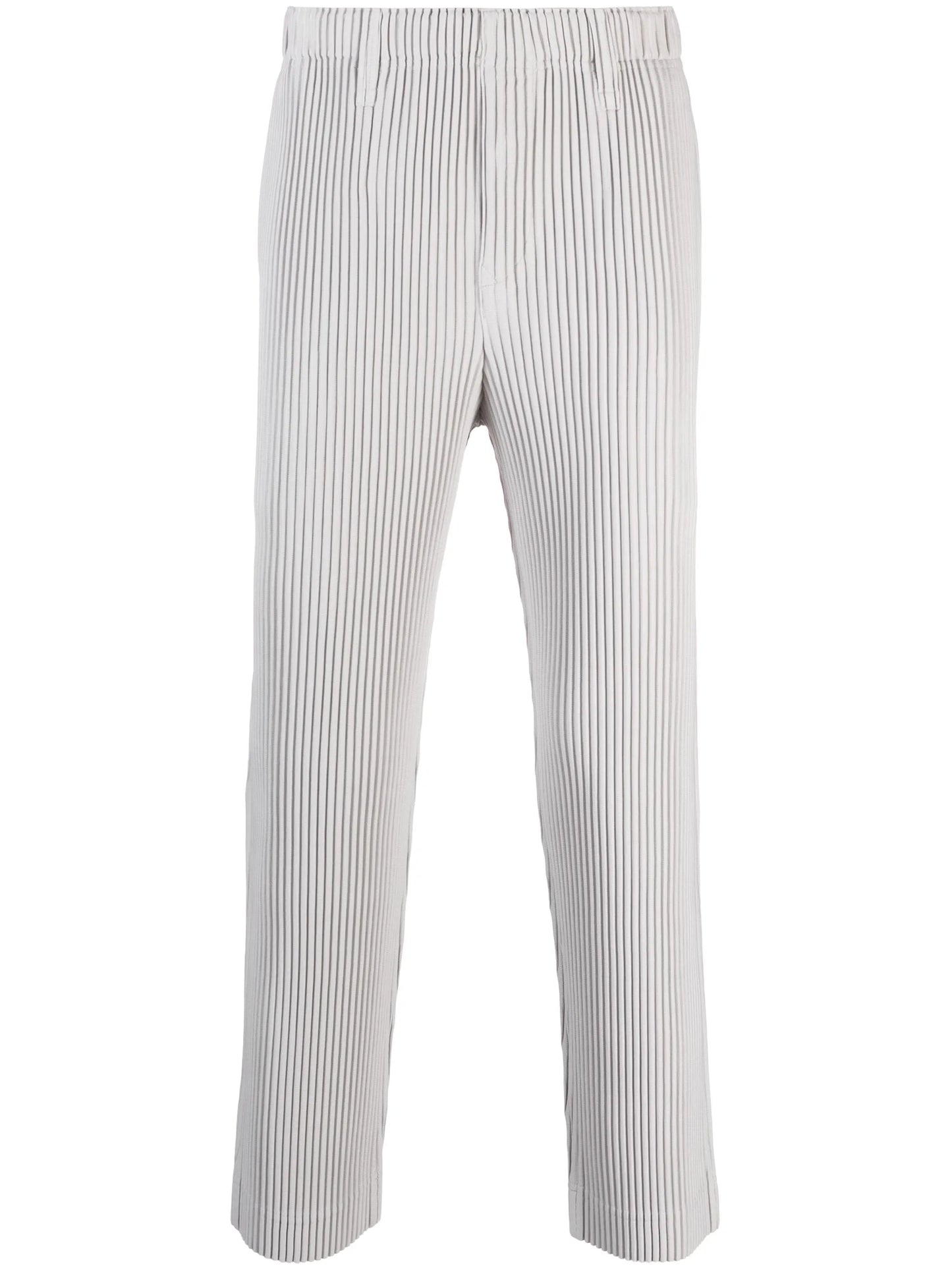 plissé-effect straight-leg trousers