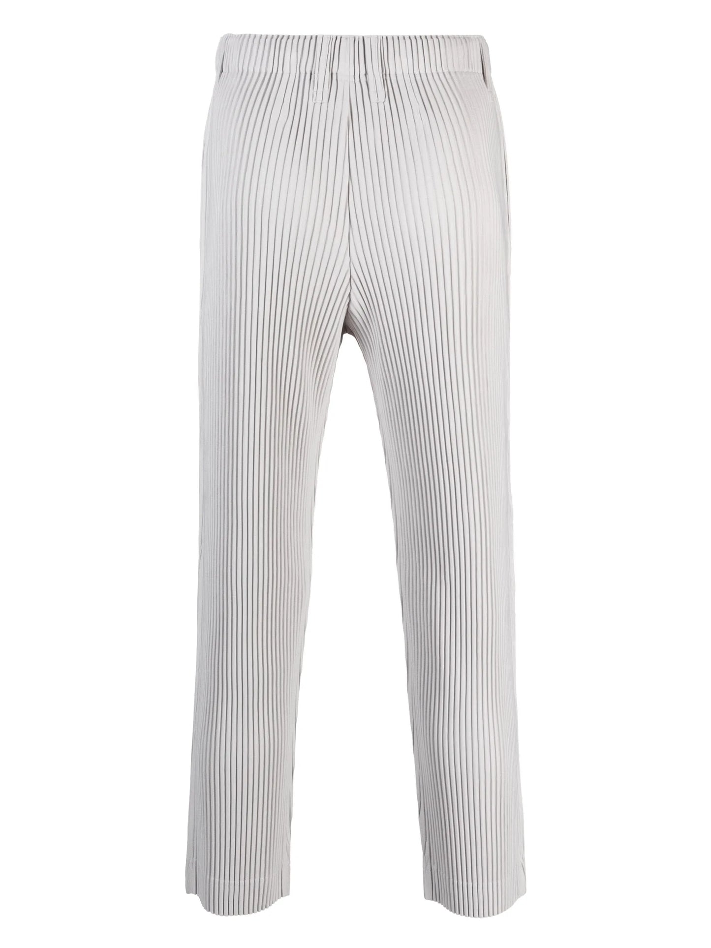 plissé-effect straight-leg trousers