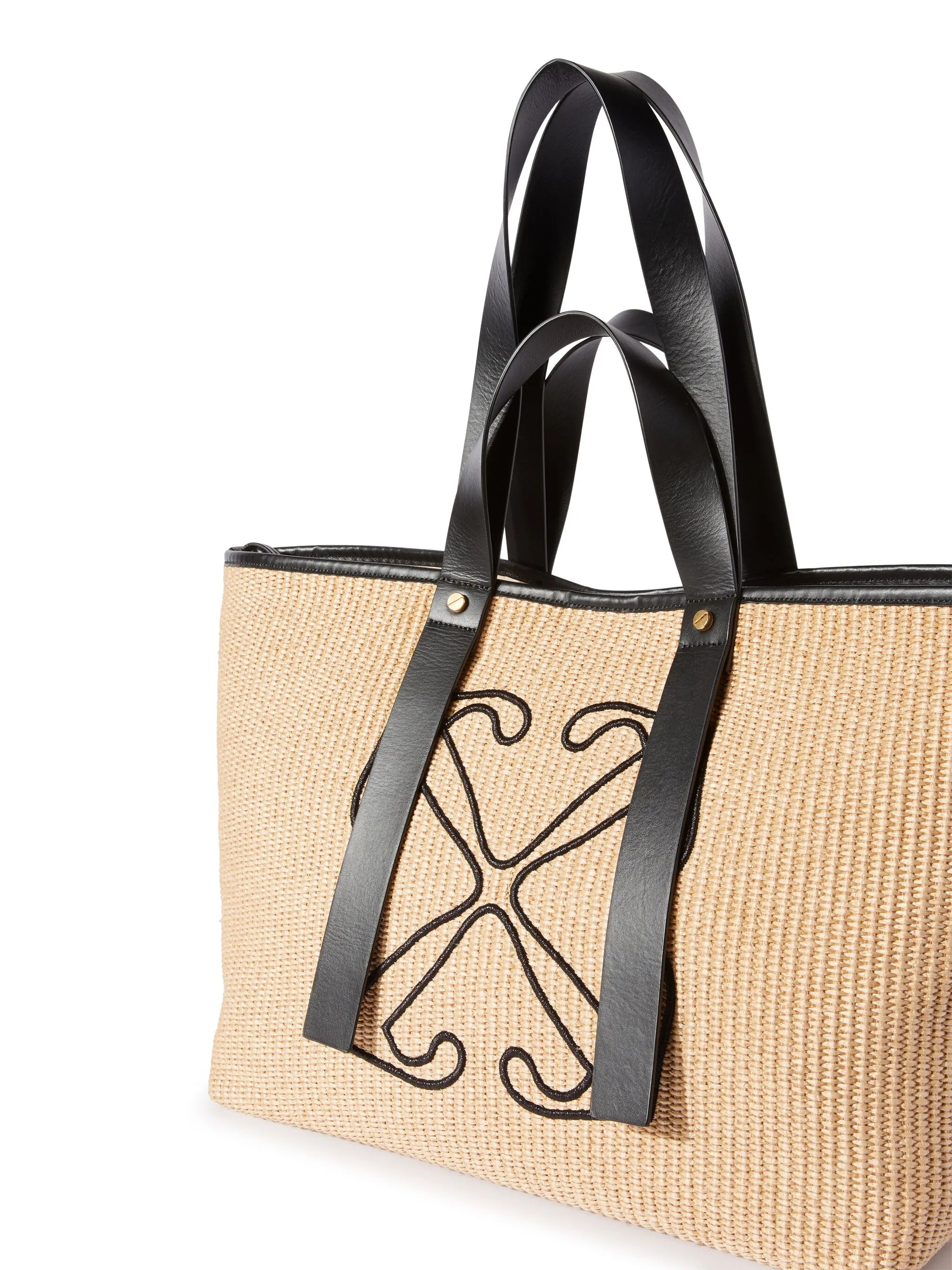 Arrows raffia tote bag