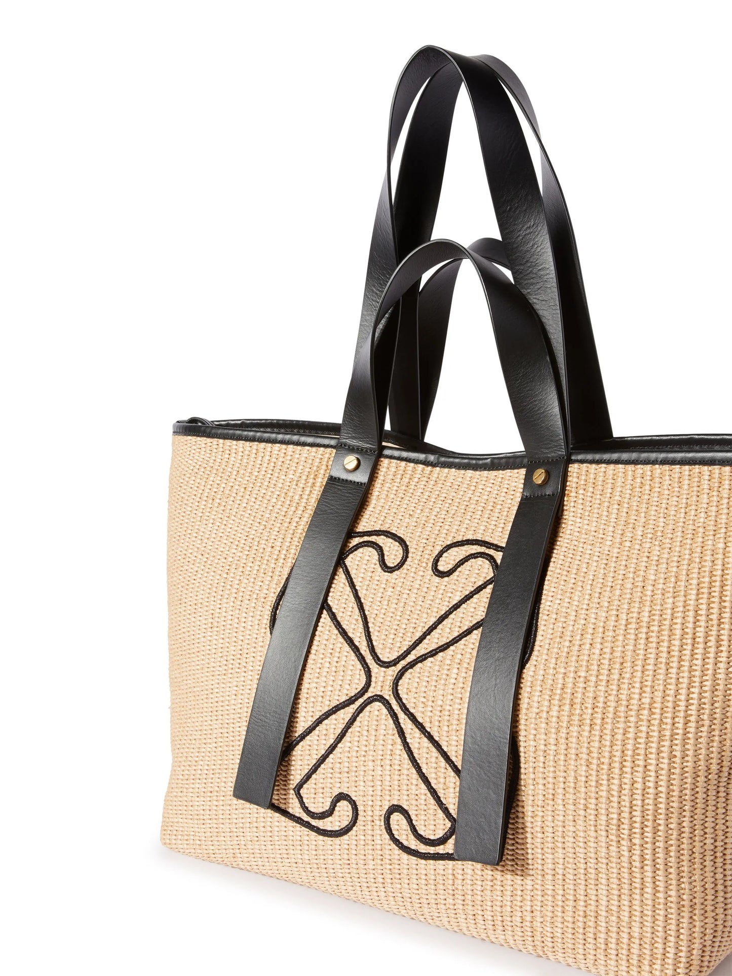 Arrows raffia tote bag