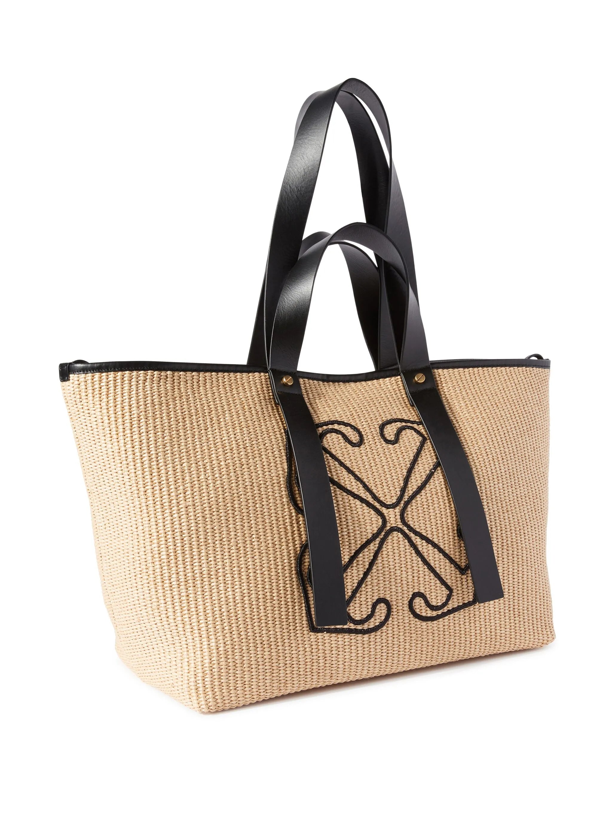 Arrows raffia tote bag