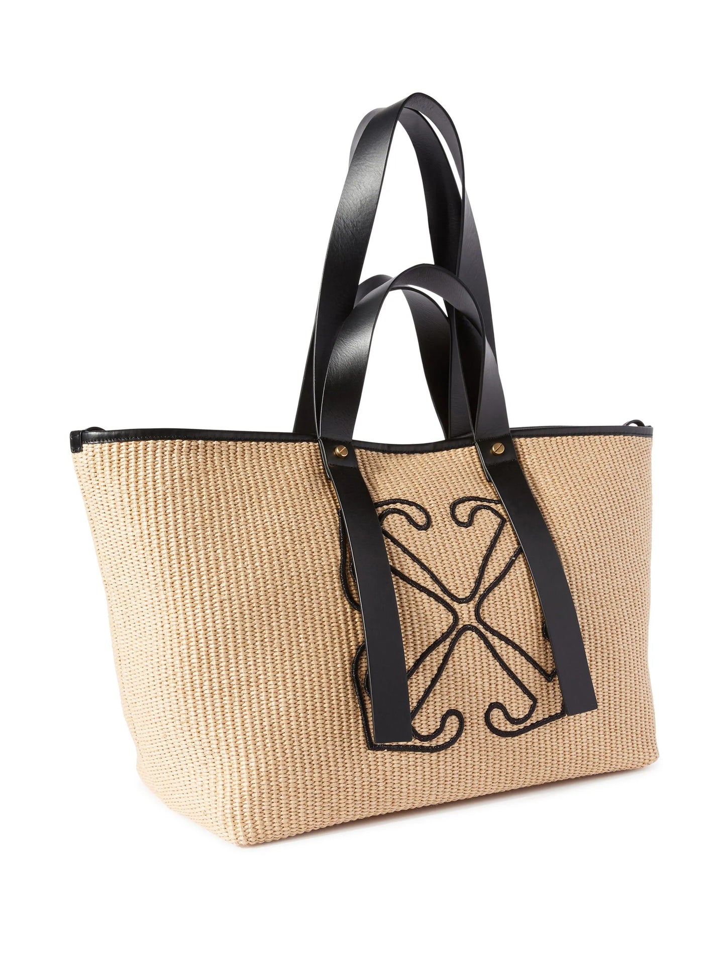 Arrows raffia tote bag