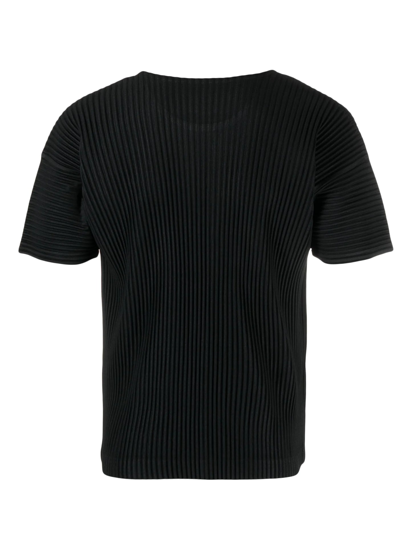 plissé-effect U-neck T-shirt