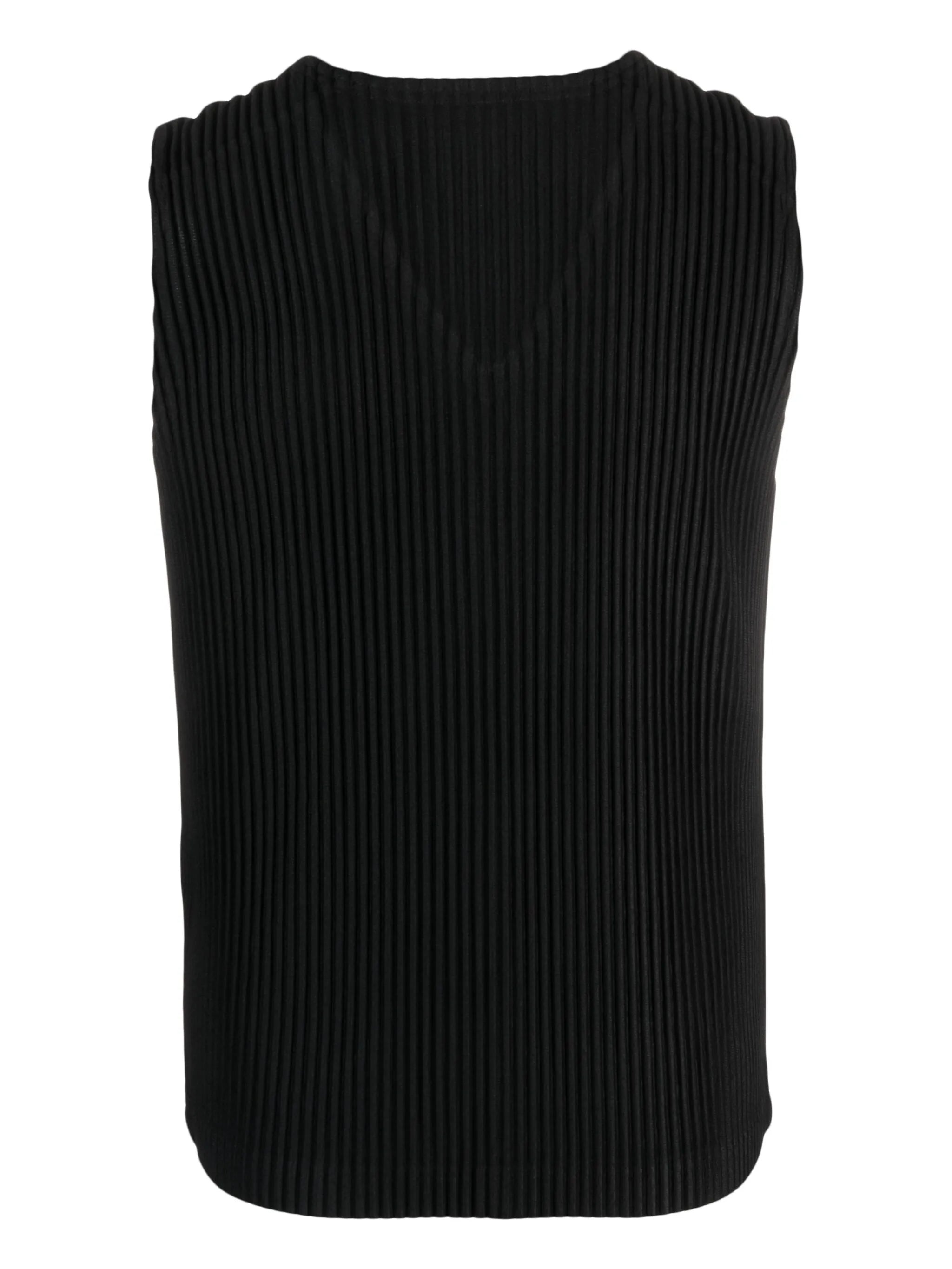 V-neck plissé-effect tank top