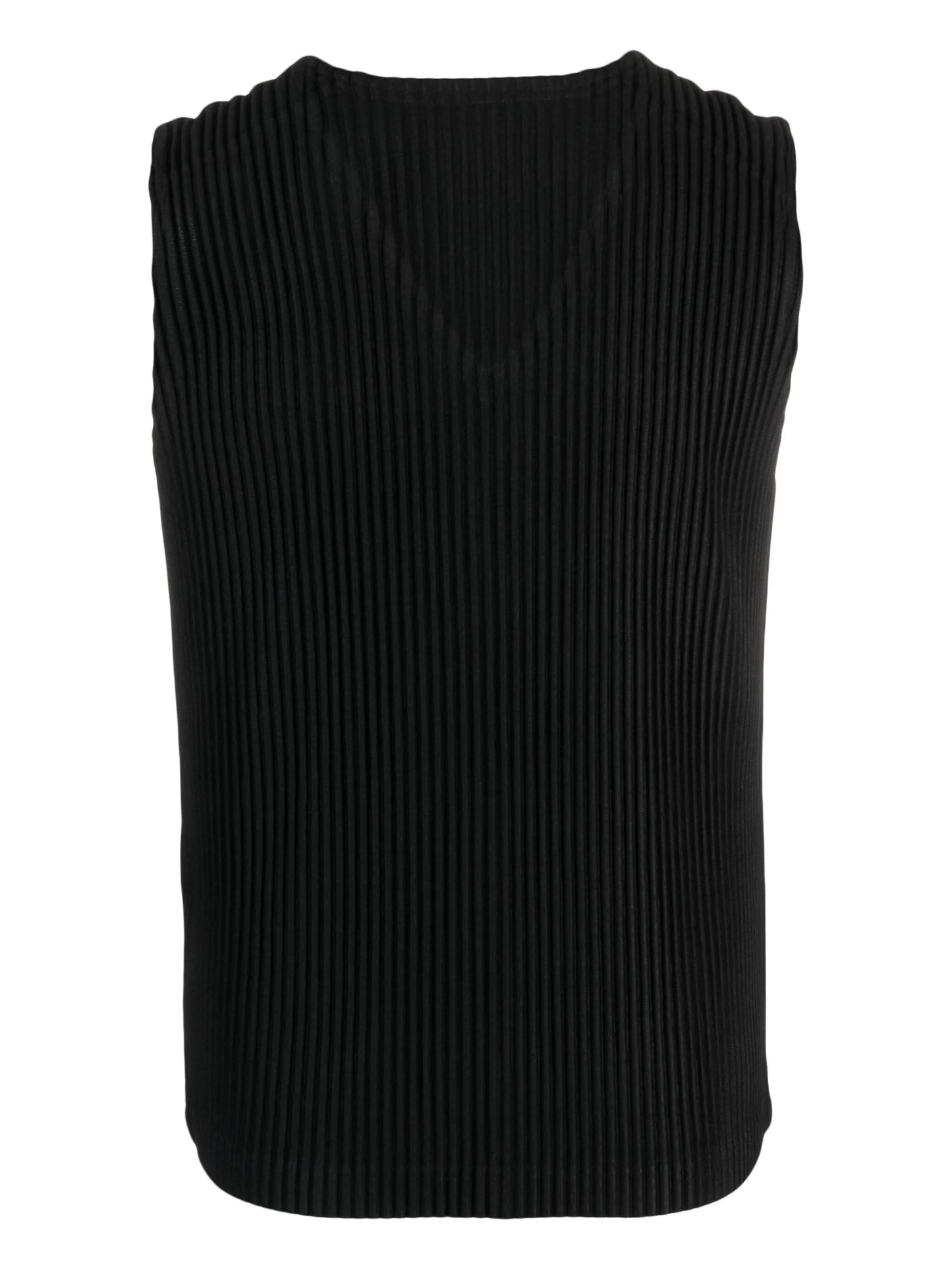 V-neck plissé-effect tank top