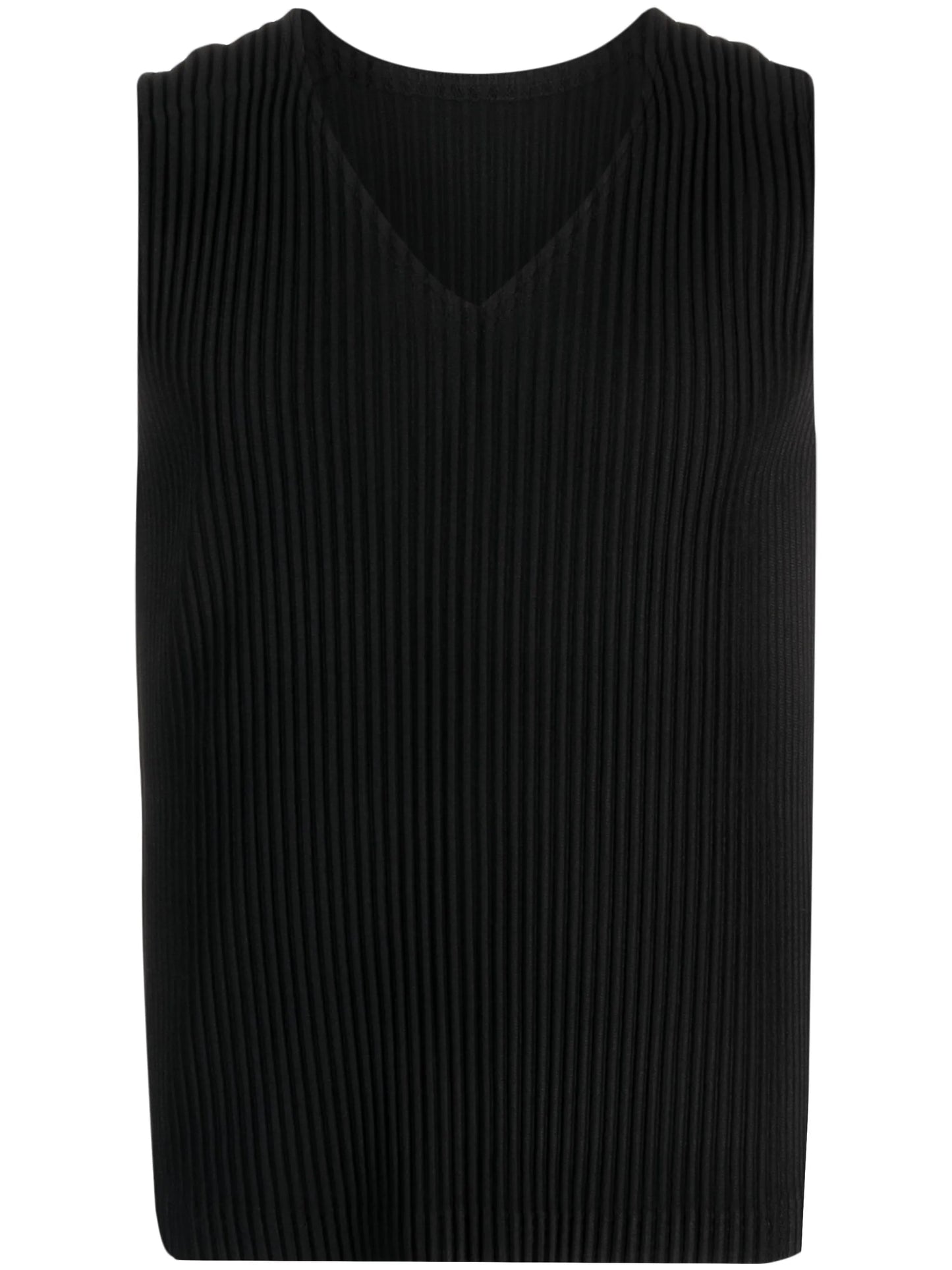 V-neck plissé-effect tank top