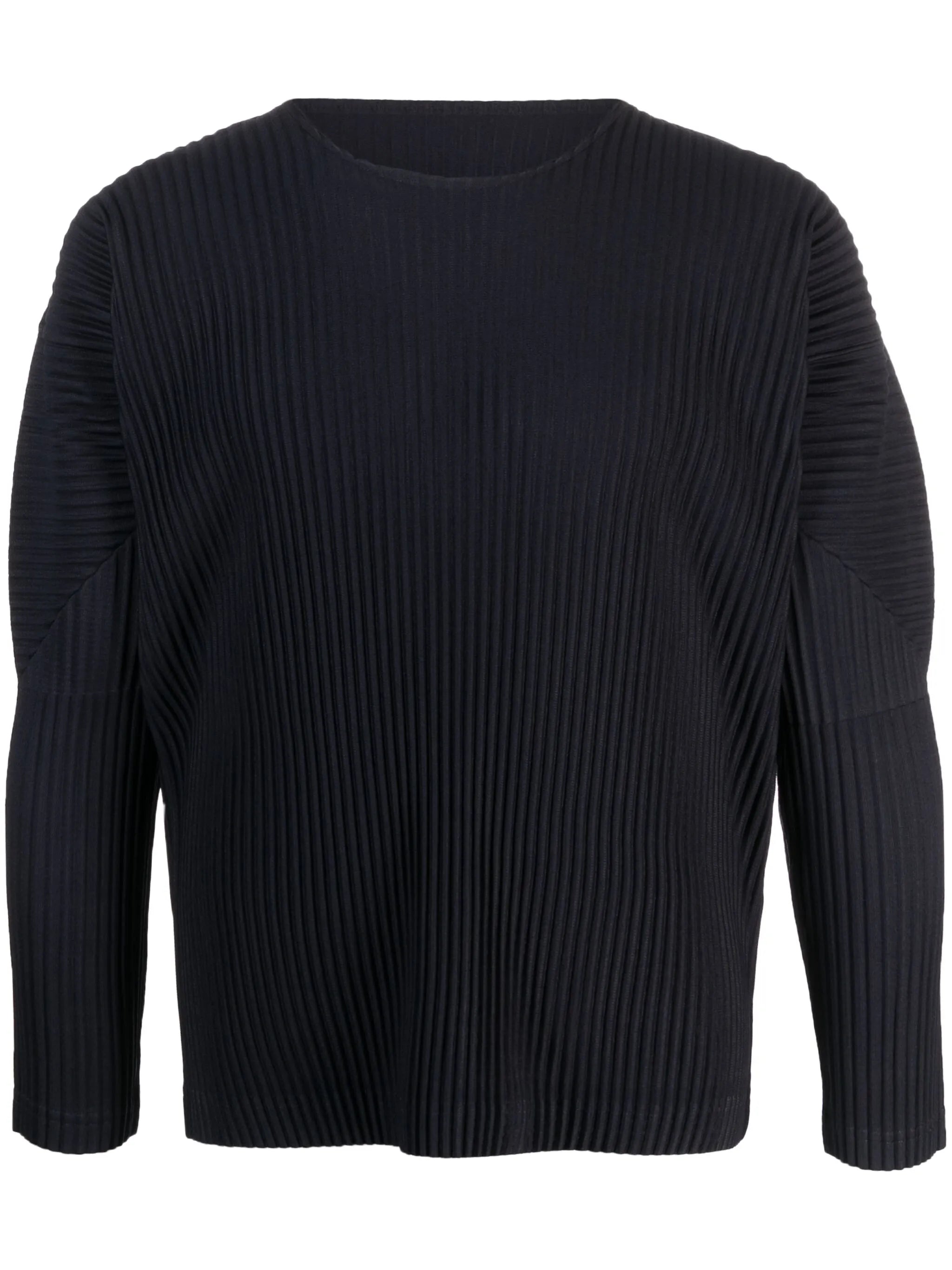 plissé-effect long-sleeve T-shirt