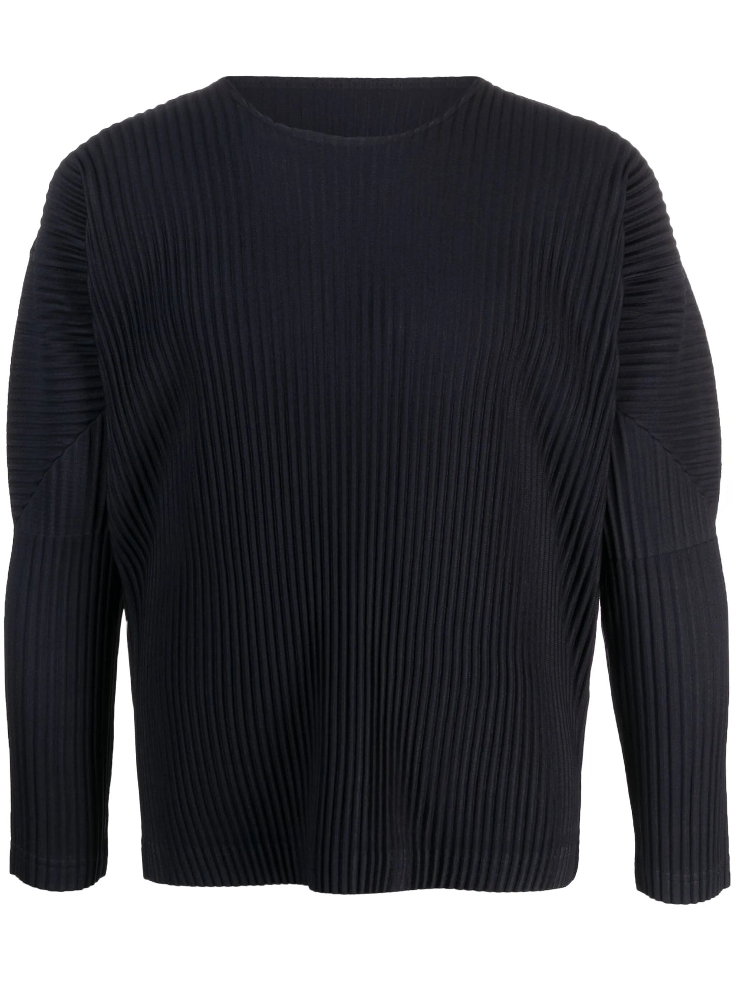 plissé-effect long-sleeve T-shirt