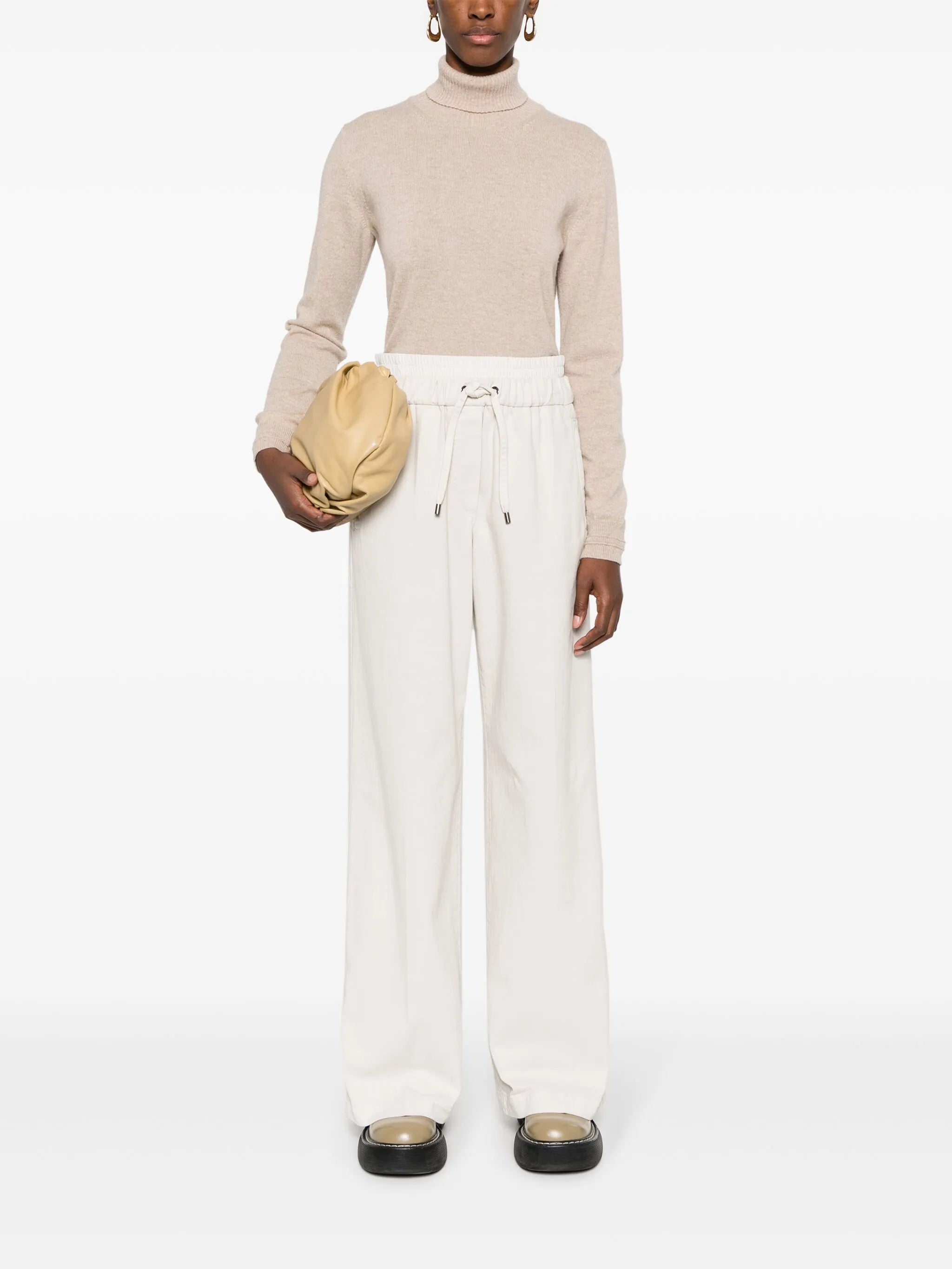 straight-leg drawstring trousers