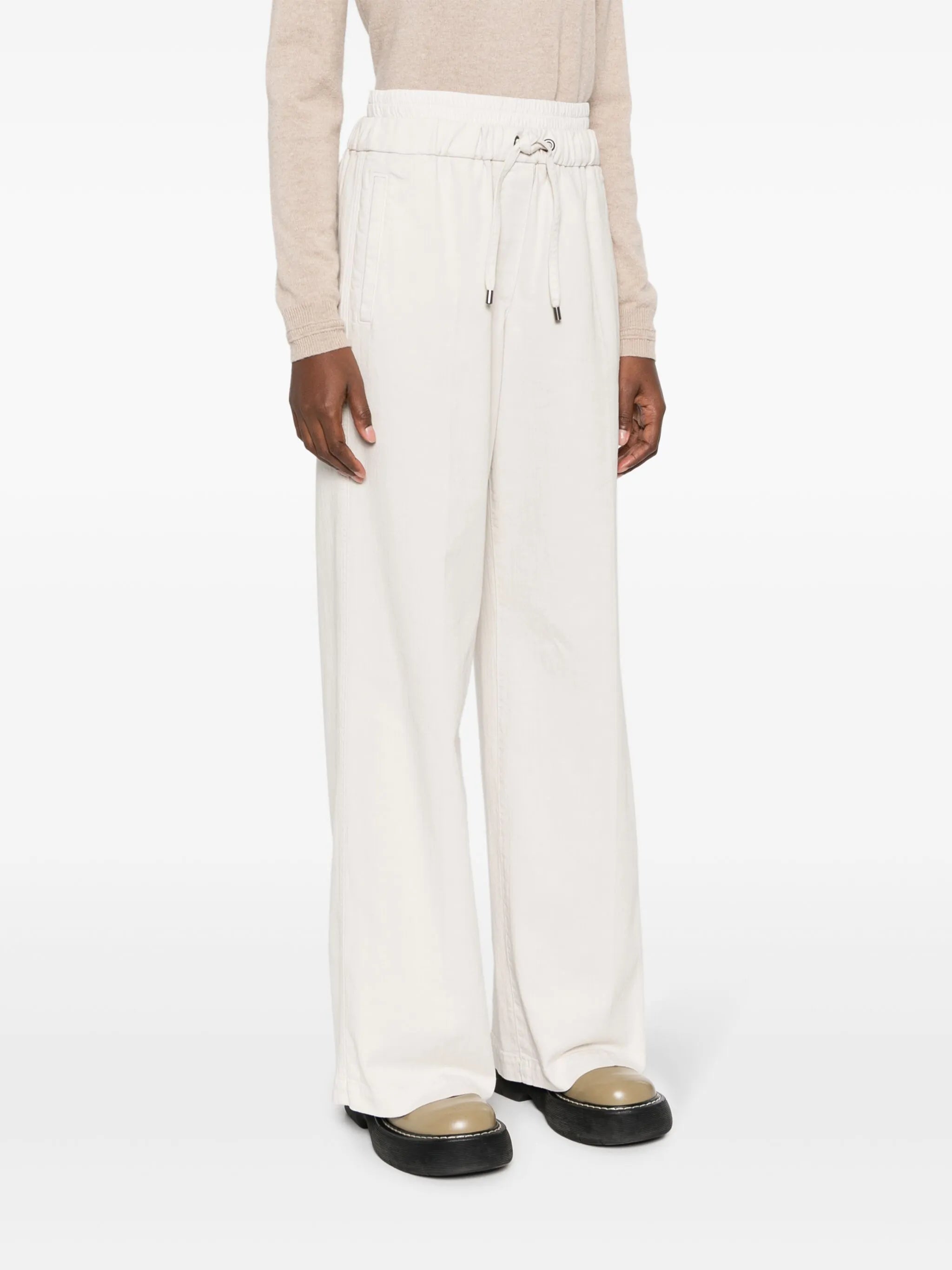 straight-leg drawstring trousers