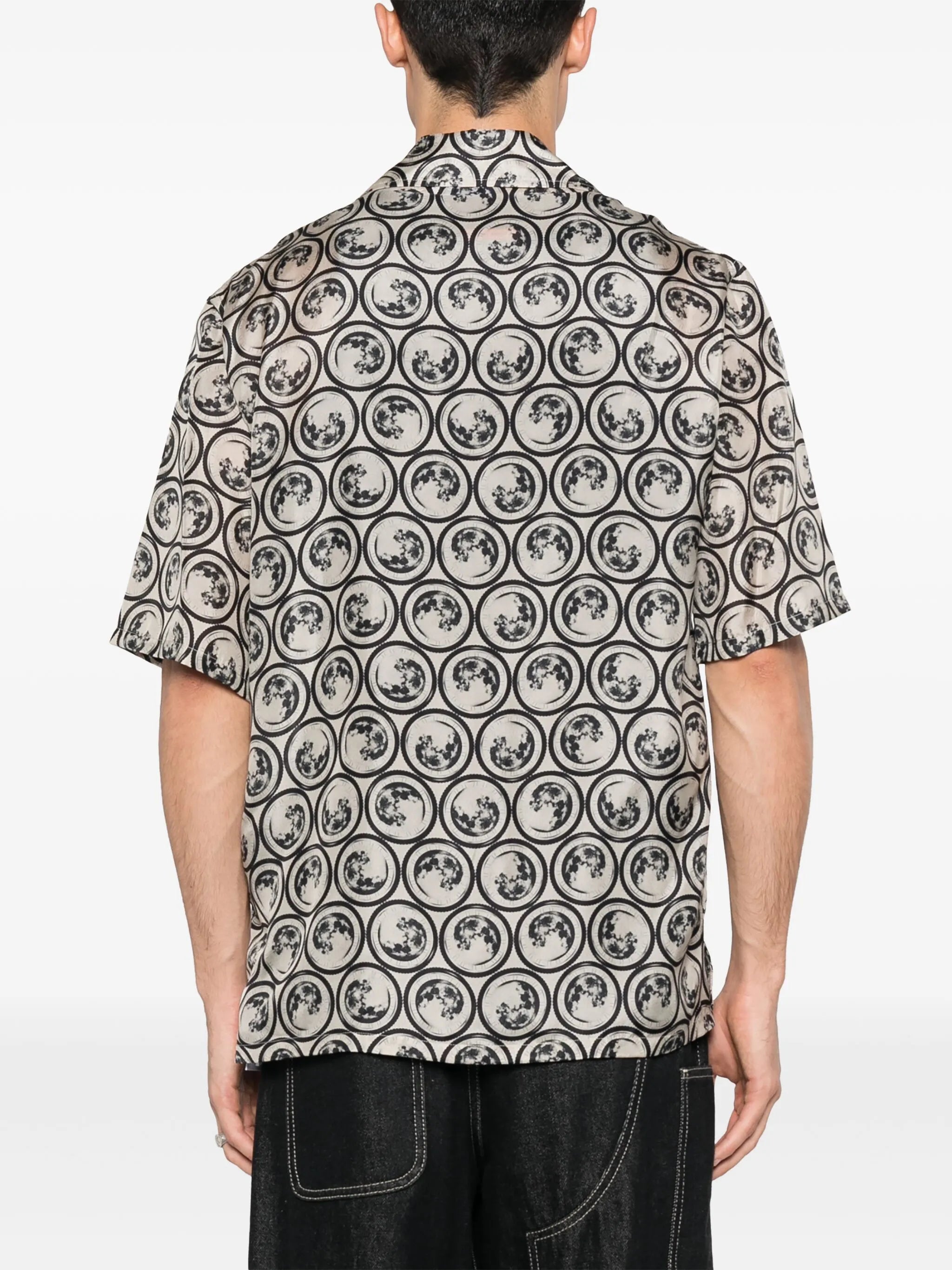 graphic-print silk shirt
