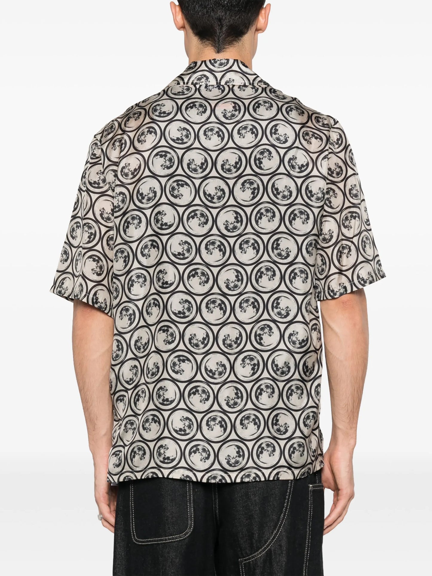 graphic-print silk shirt