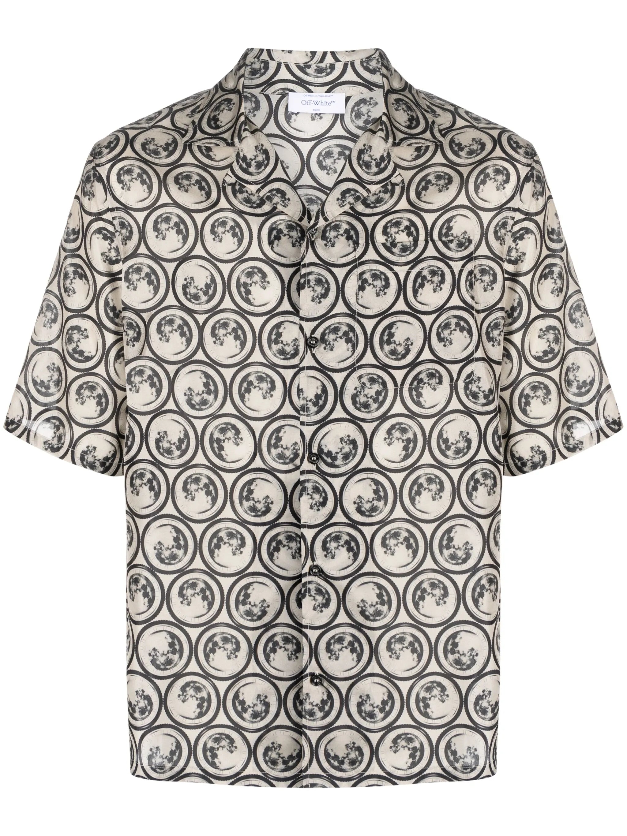 graphic-print silk shirt