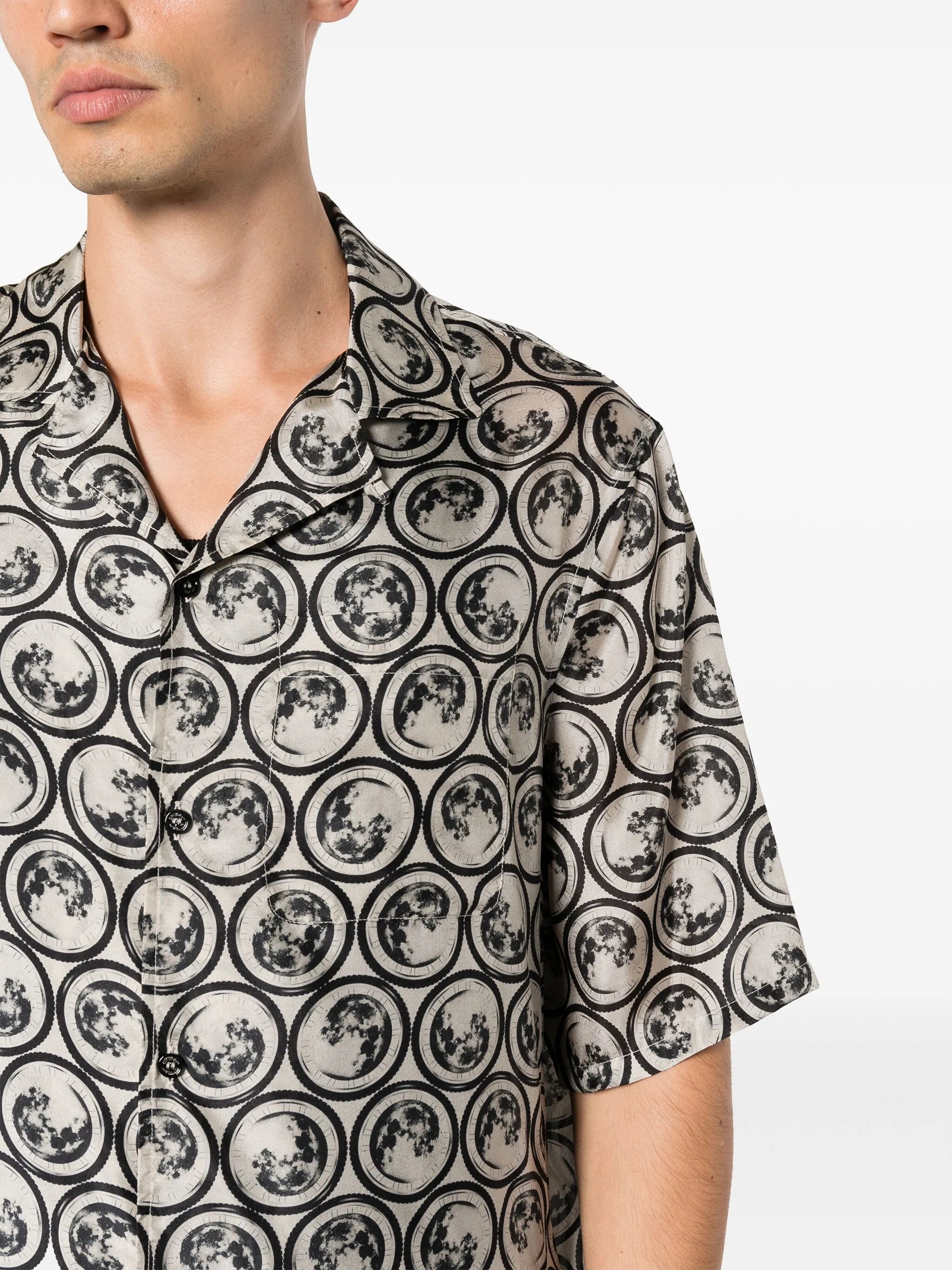 graphic-print silk shirt
