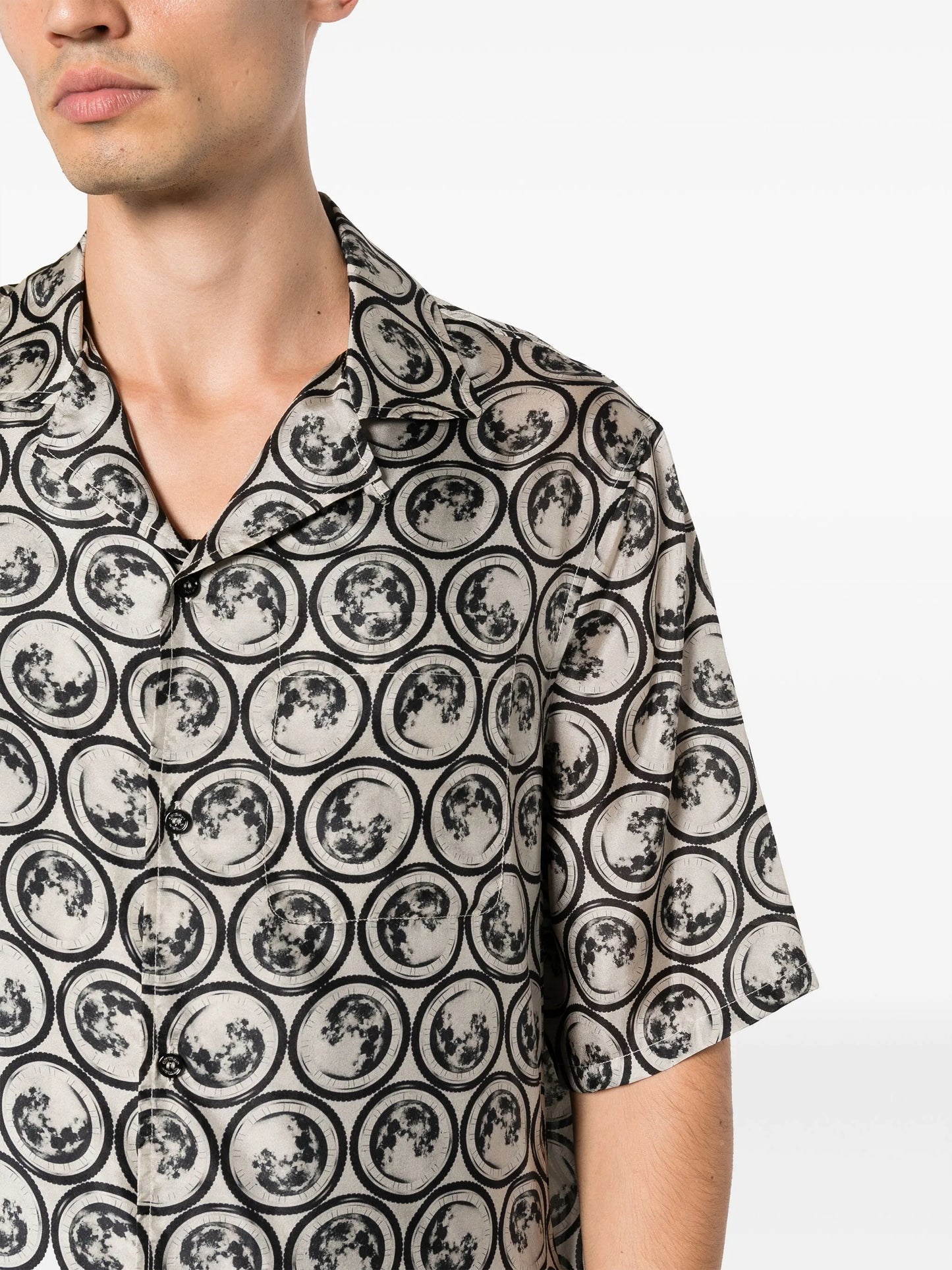 graphic-print silk shirt