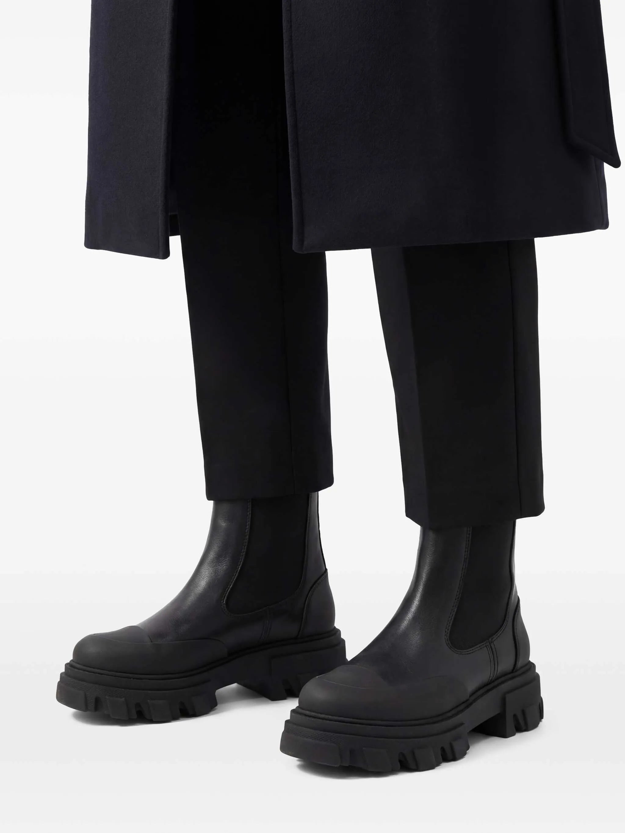Cleated faux-leather chelsea boots