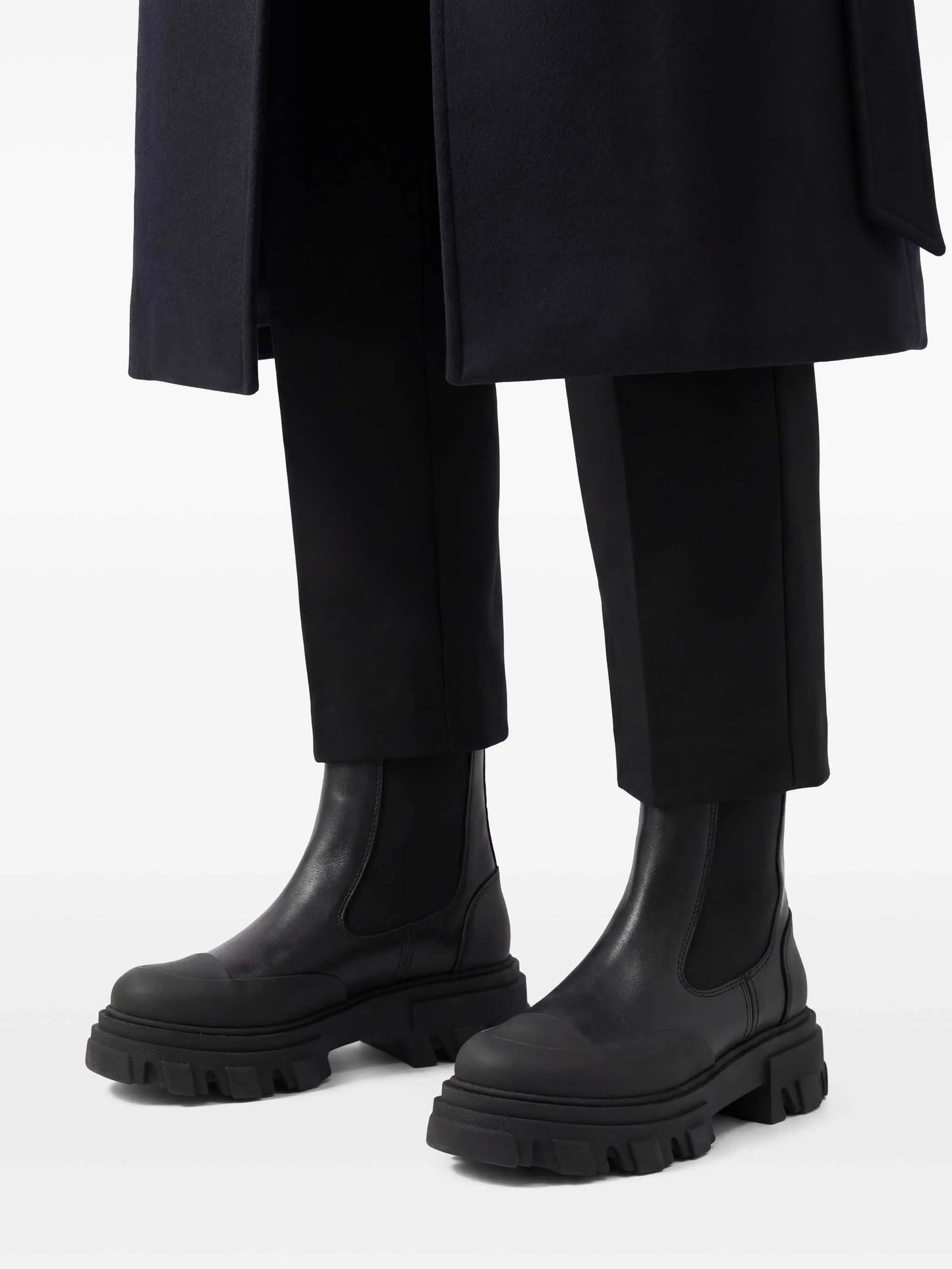 Cleated faux-leather chelsea boots