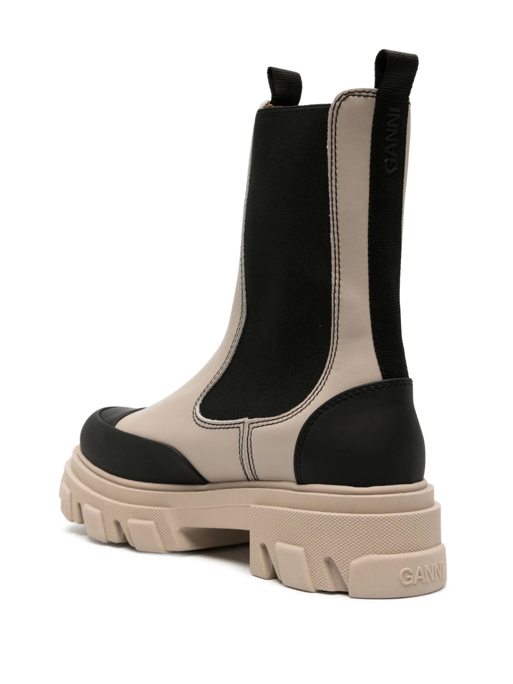 Cleated faux-leather chelsea boots