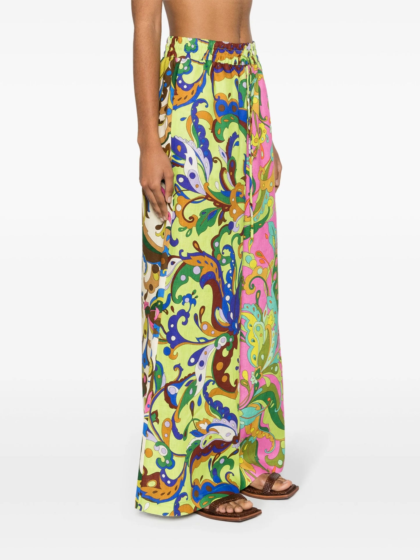 Yvette wide-leg linen trousers