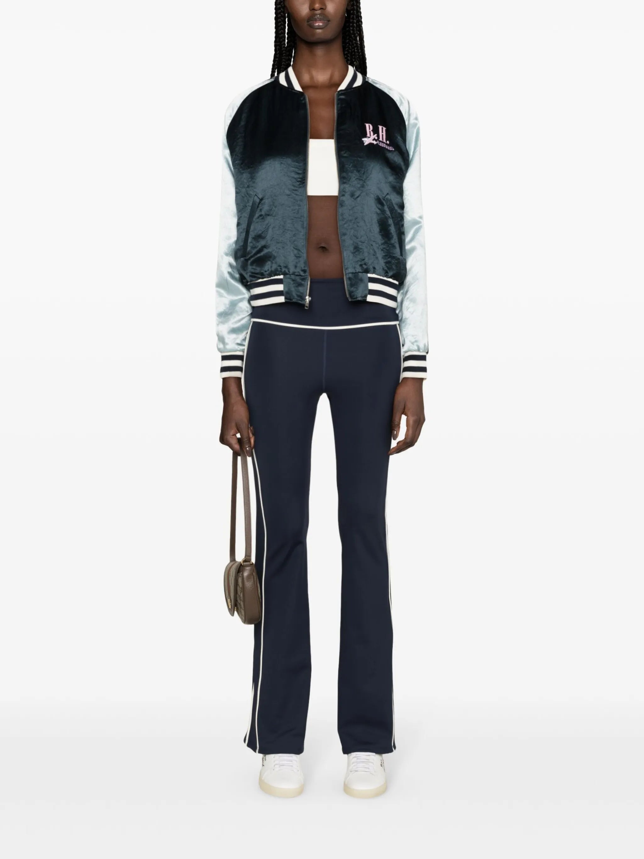 Silky embroidered bomber jacket