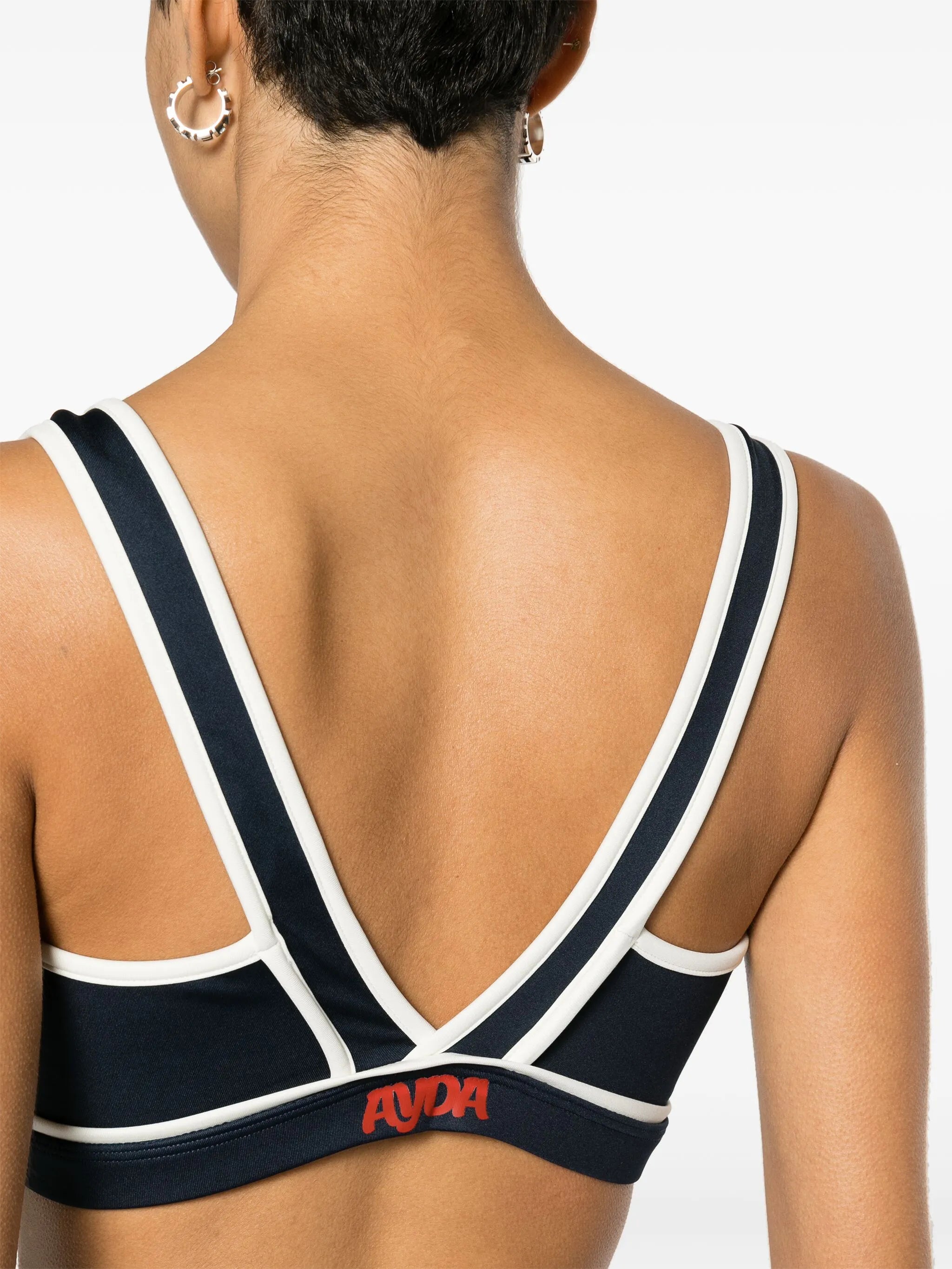 x Browns V-neck stretch-cotton sports bra