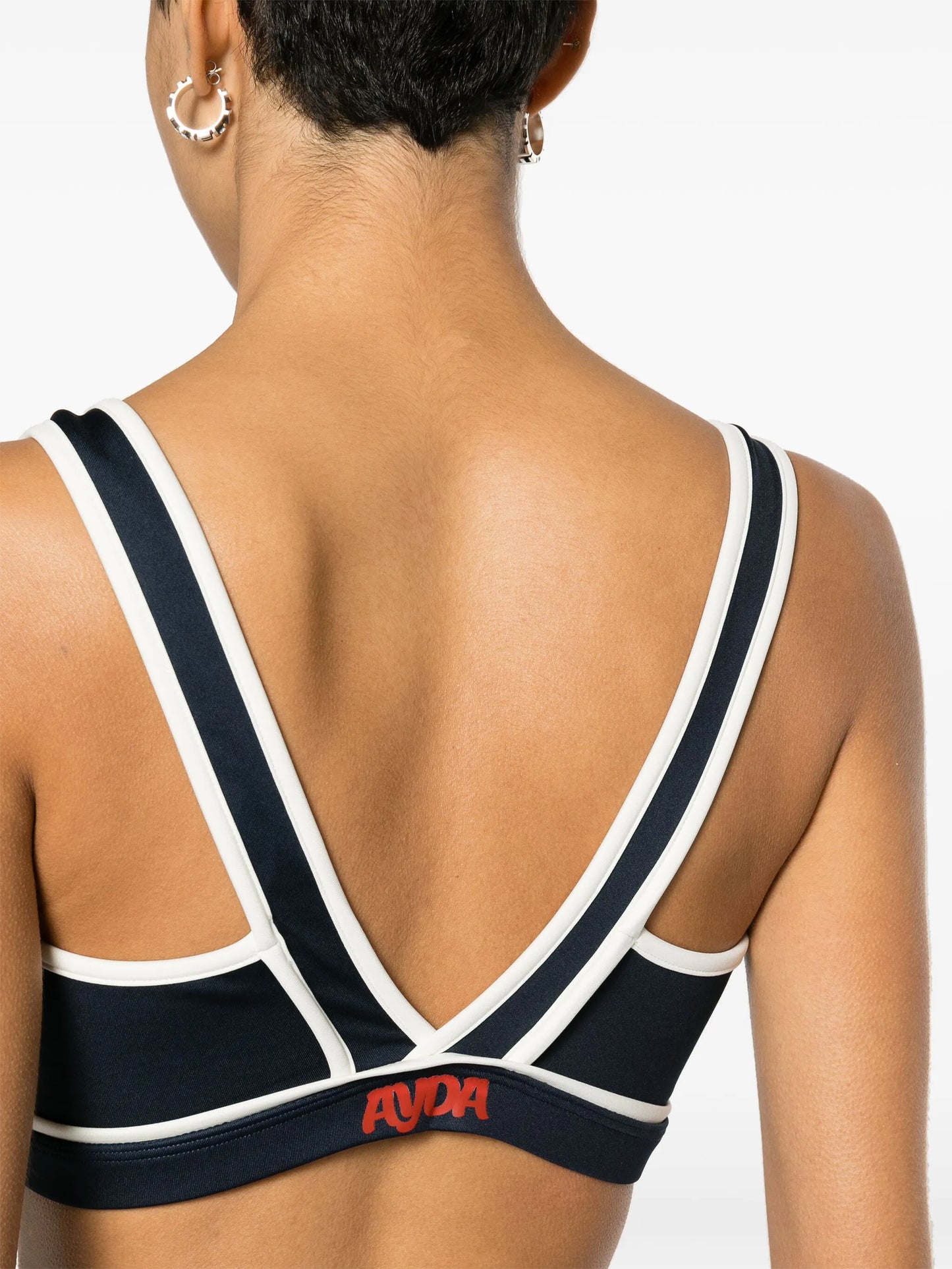 x Browns V-neck stretch-cotton sports bra