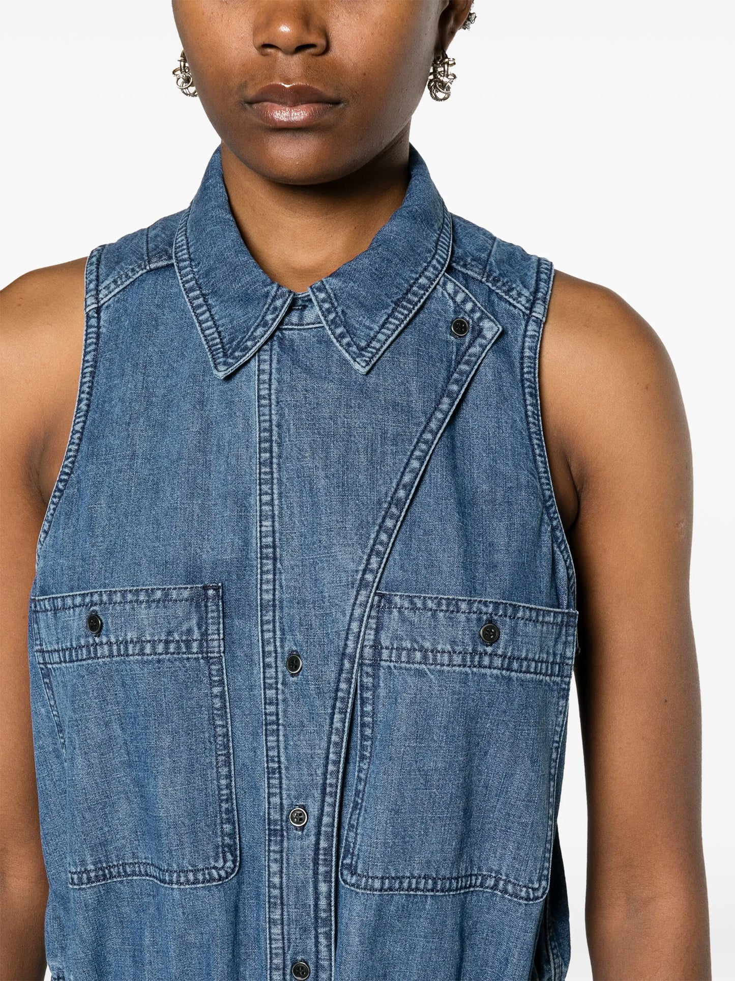 Ines sleeveless denim minidress