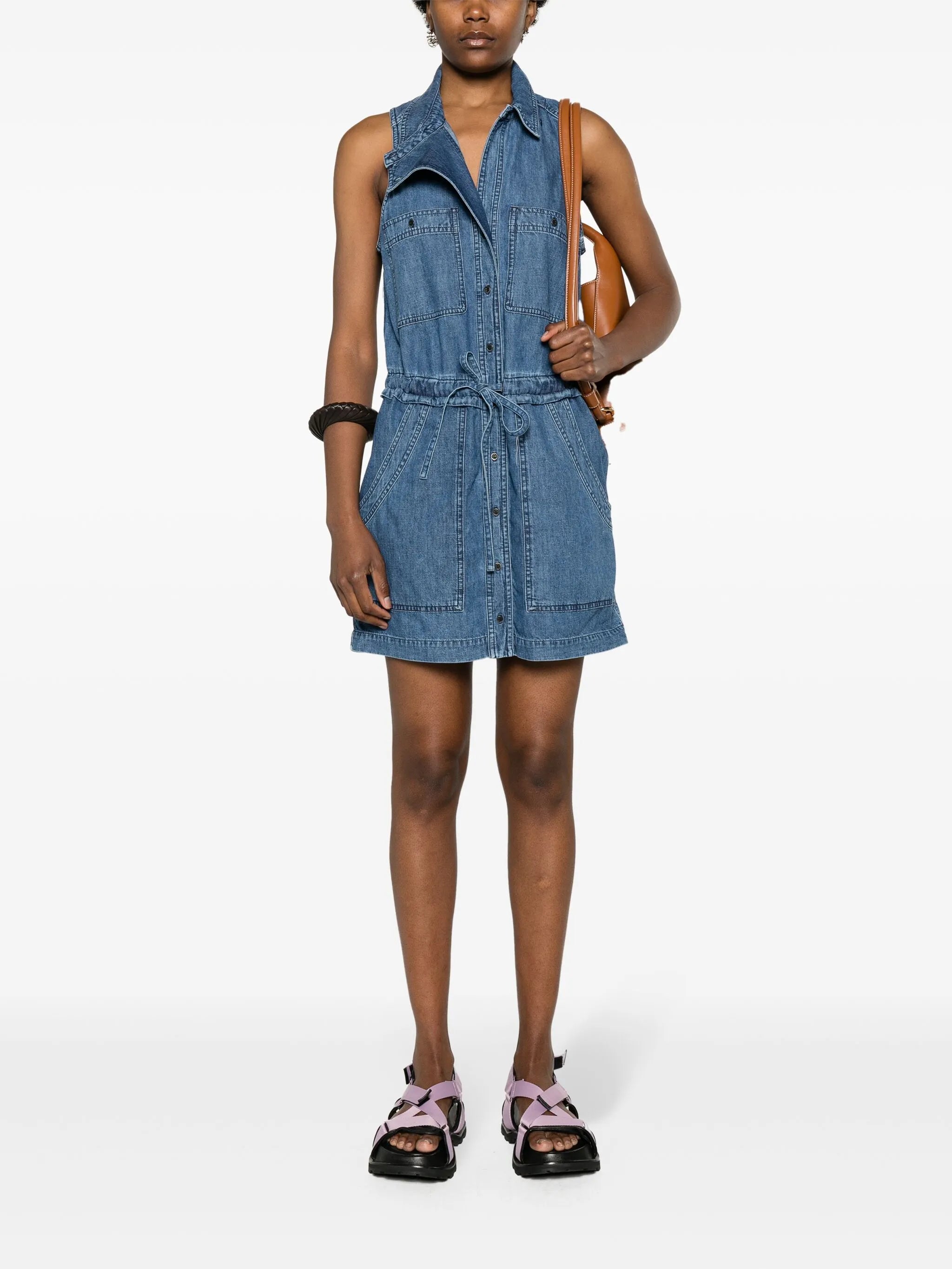 Ines sleeveless denim minidress