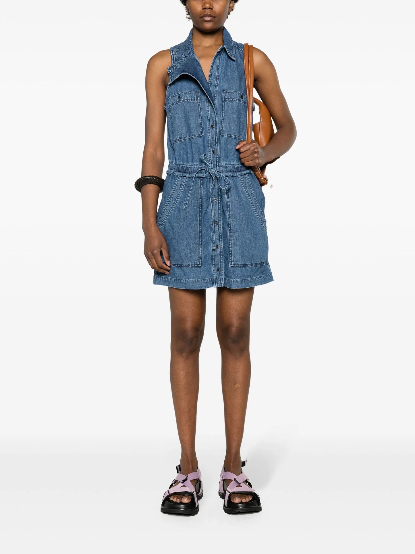 Ines sleeveless denim minidress