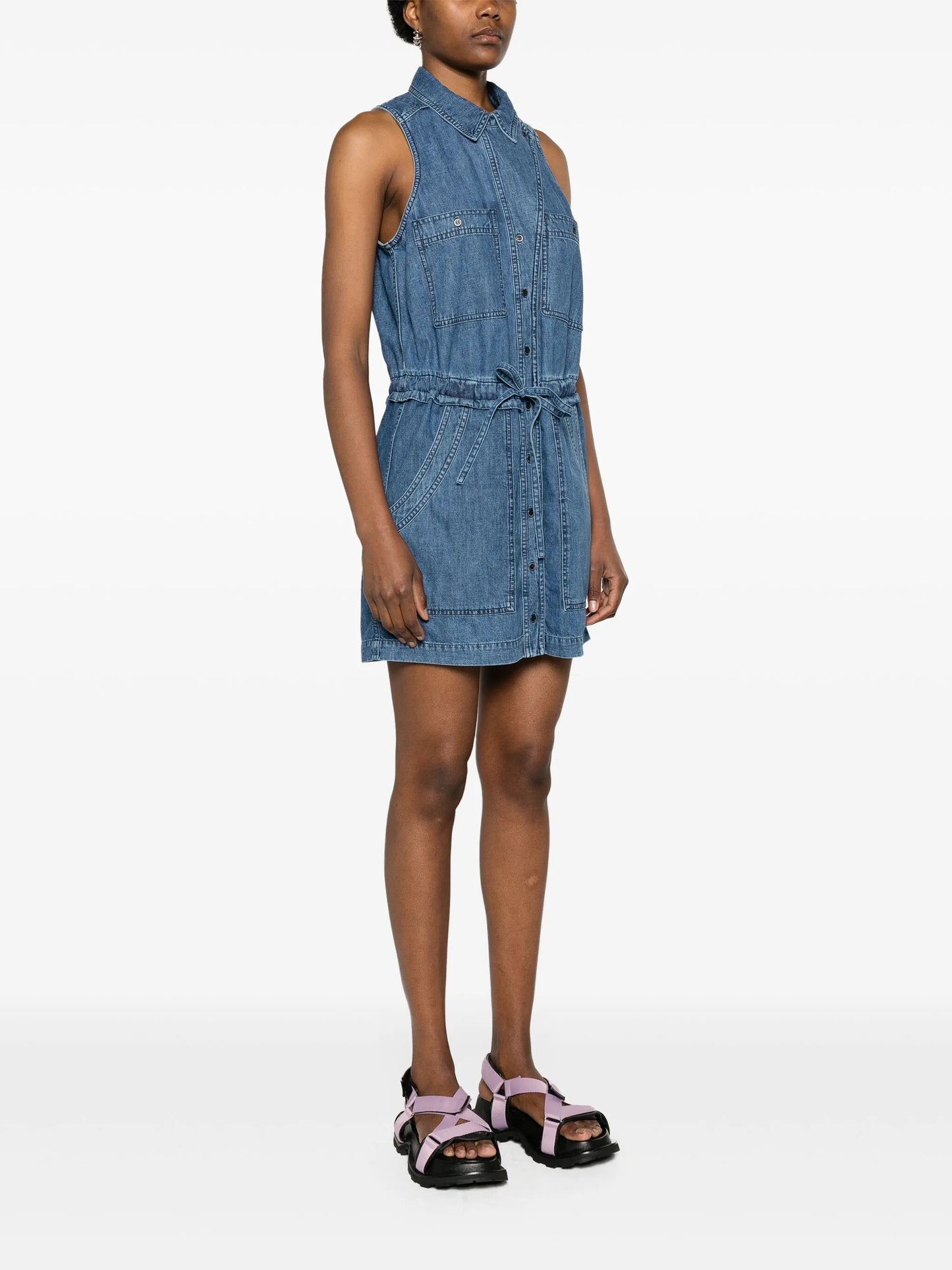 Ines sleeveless denim minidress