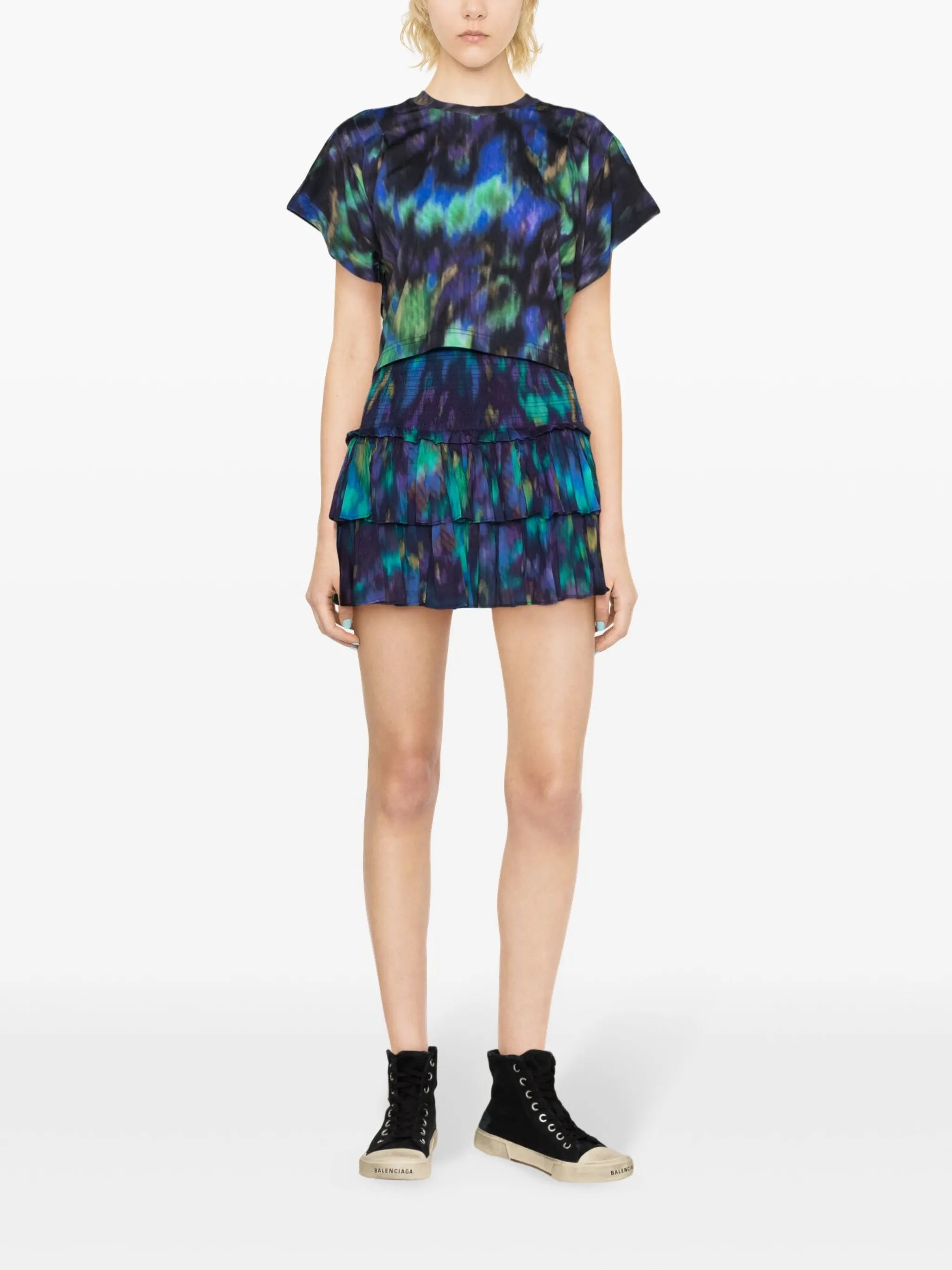 Naomi tie-dye mini skirt