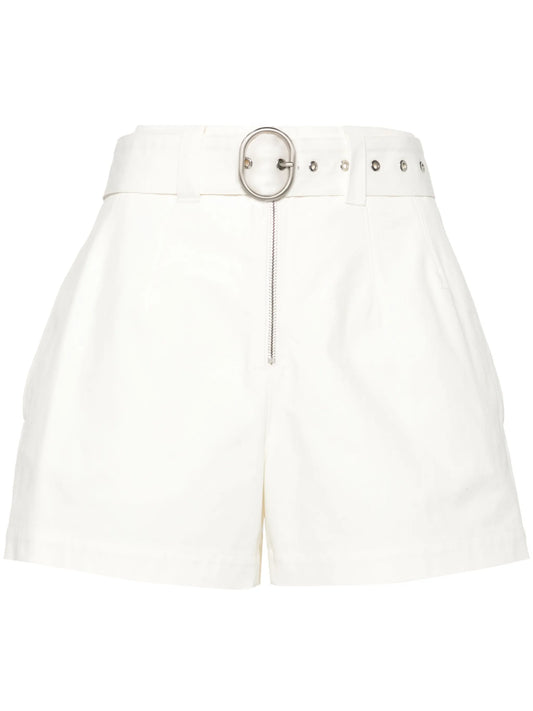 belted denim shorts