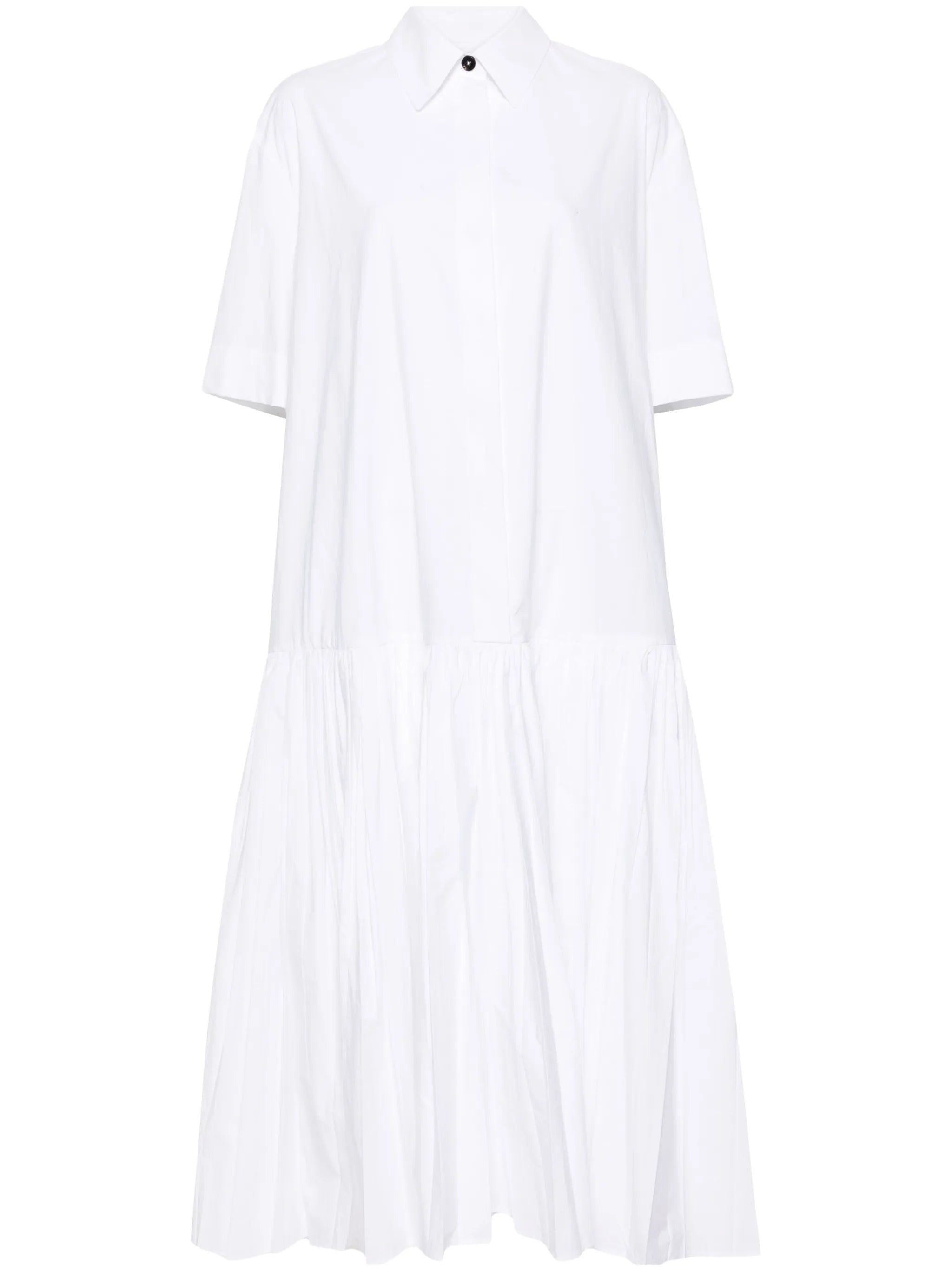 drop-waist cotton shirtdress