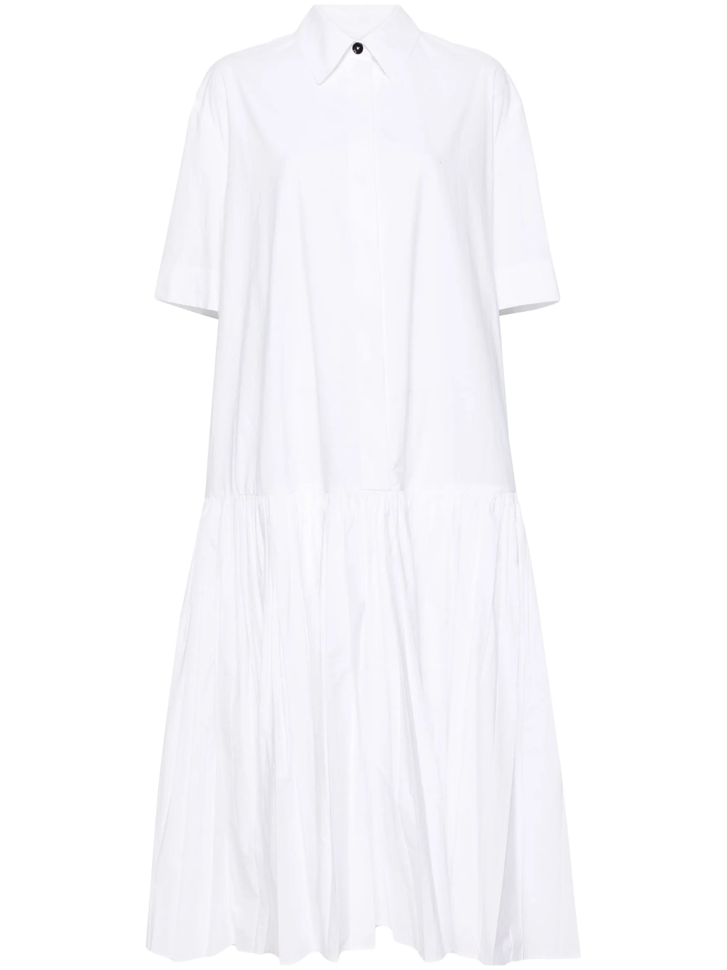 drop-waist cotton shirtdress