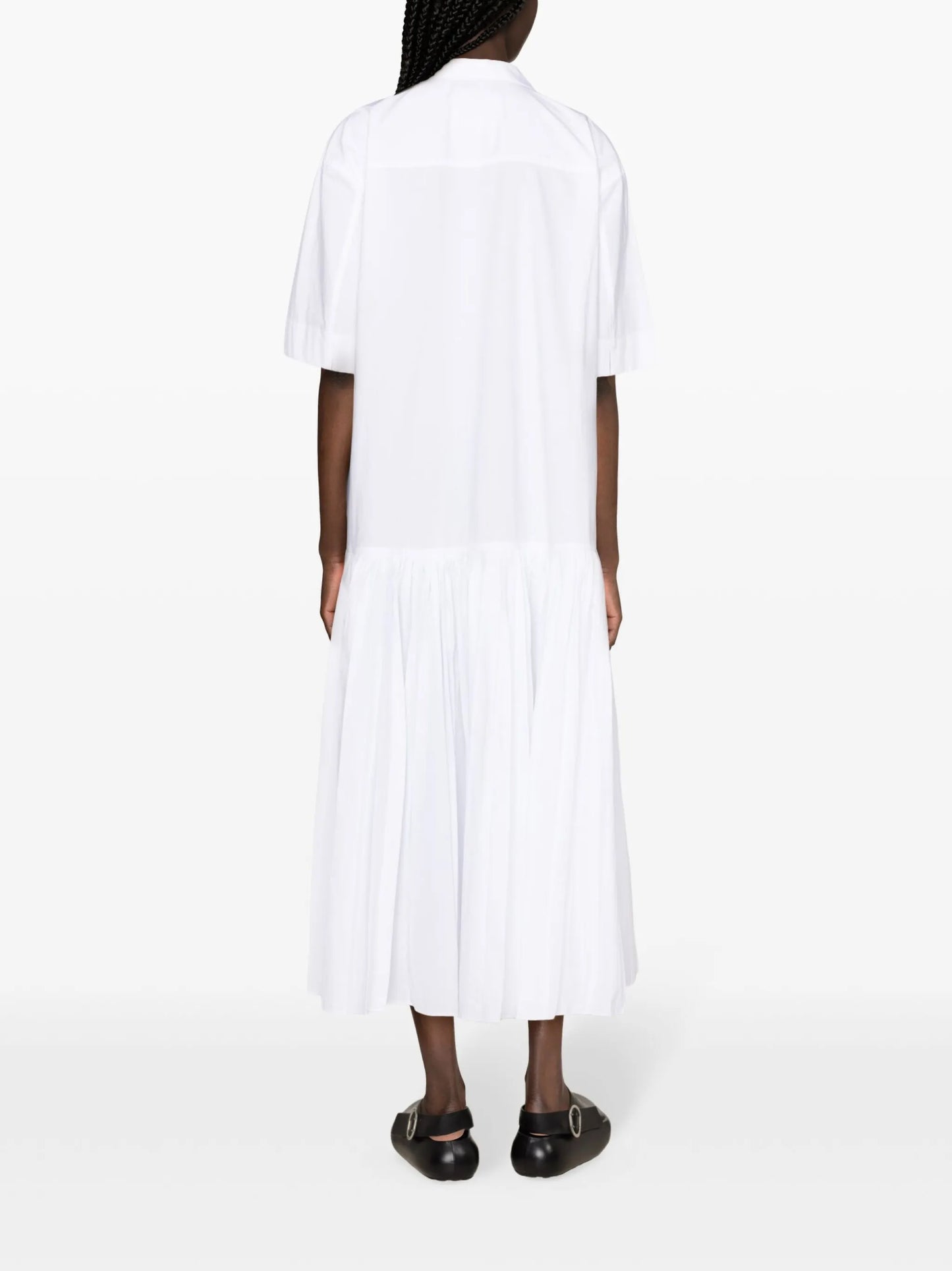 drop-waist cotton shirtdress