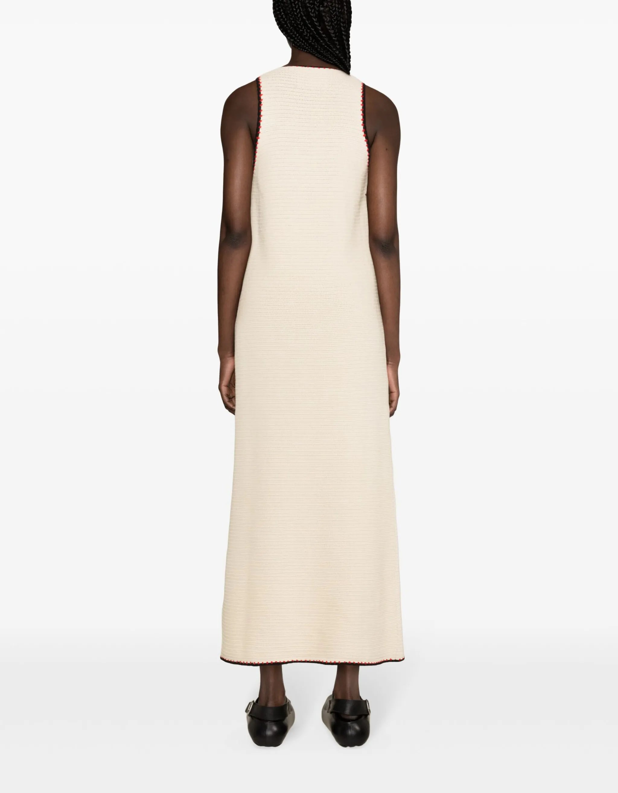 crochet-knit maxi dress