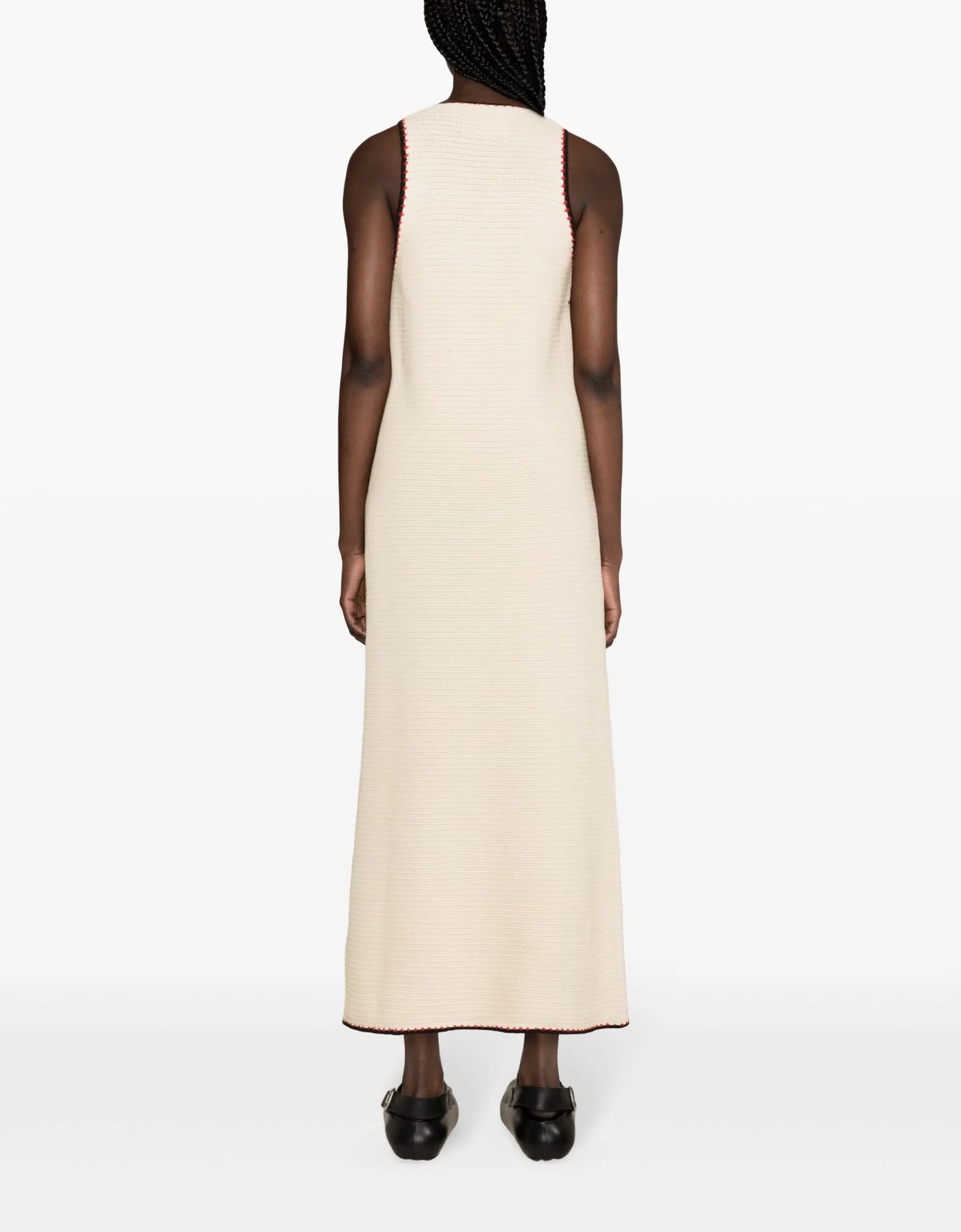 crochet-knit maxi dress