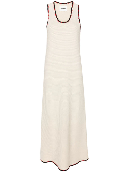 crochet-knit maxi dress