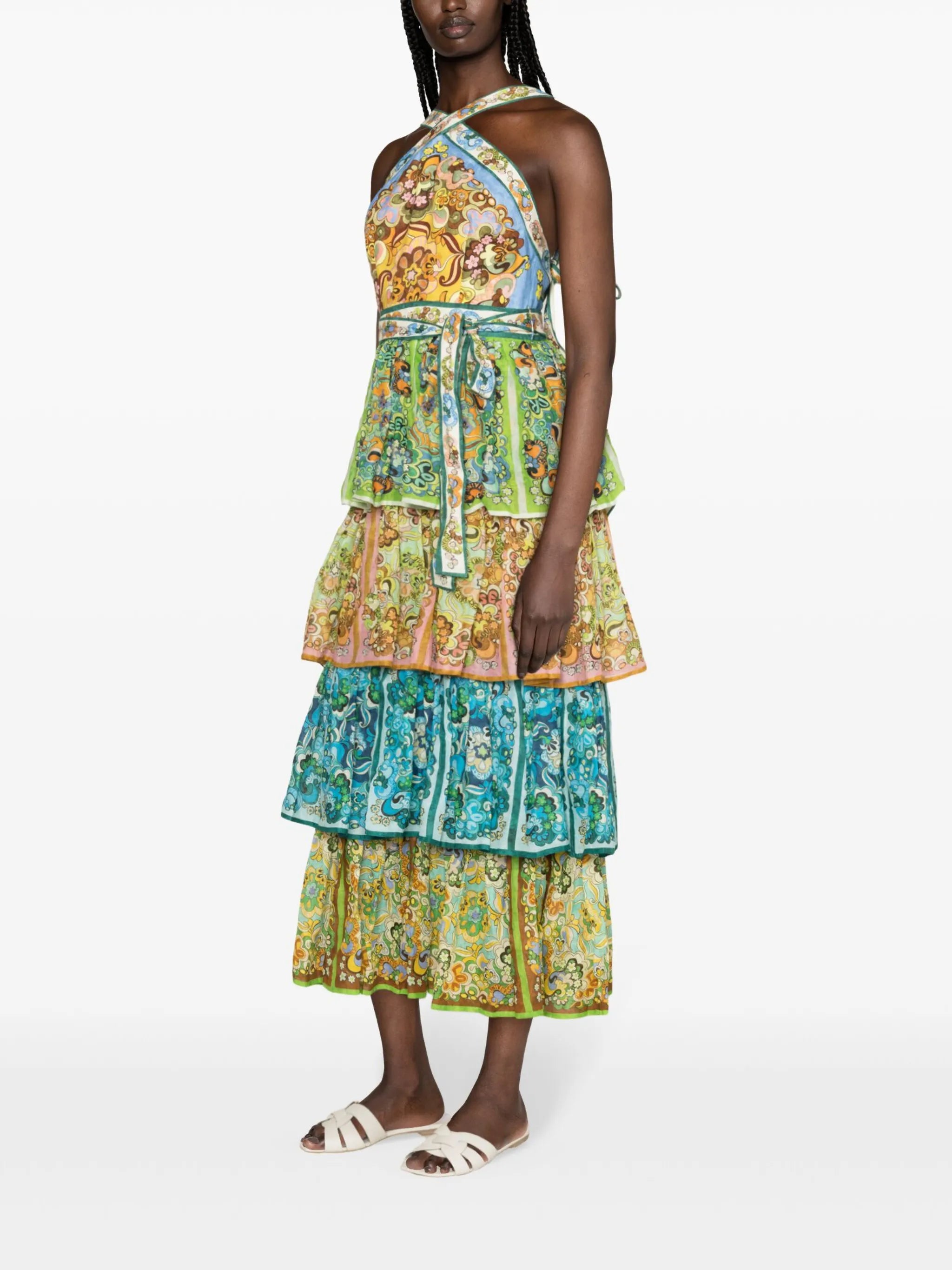 Dreamer halterneck tiered dress