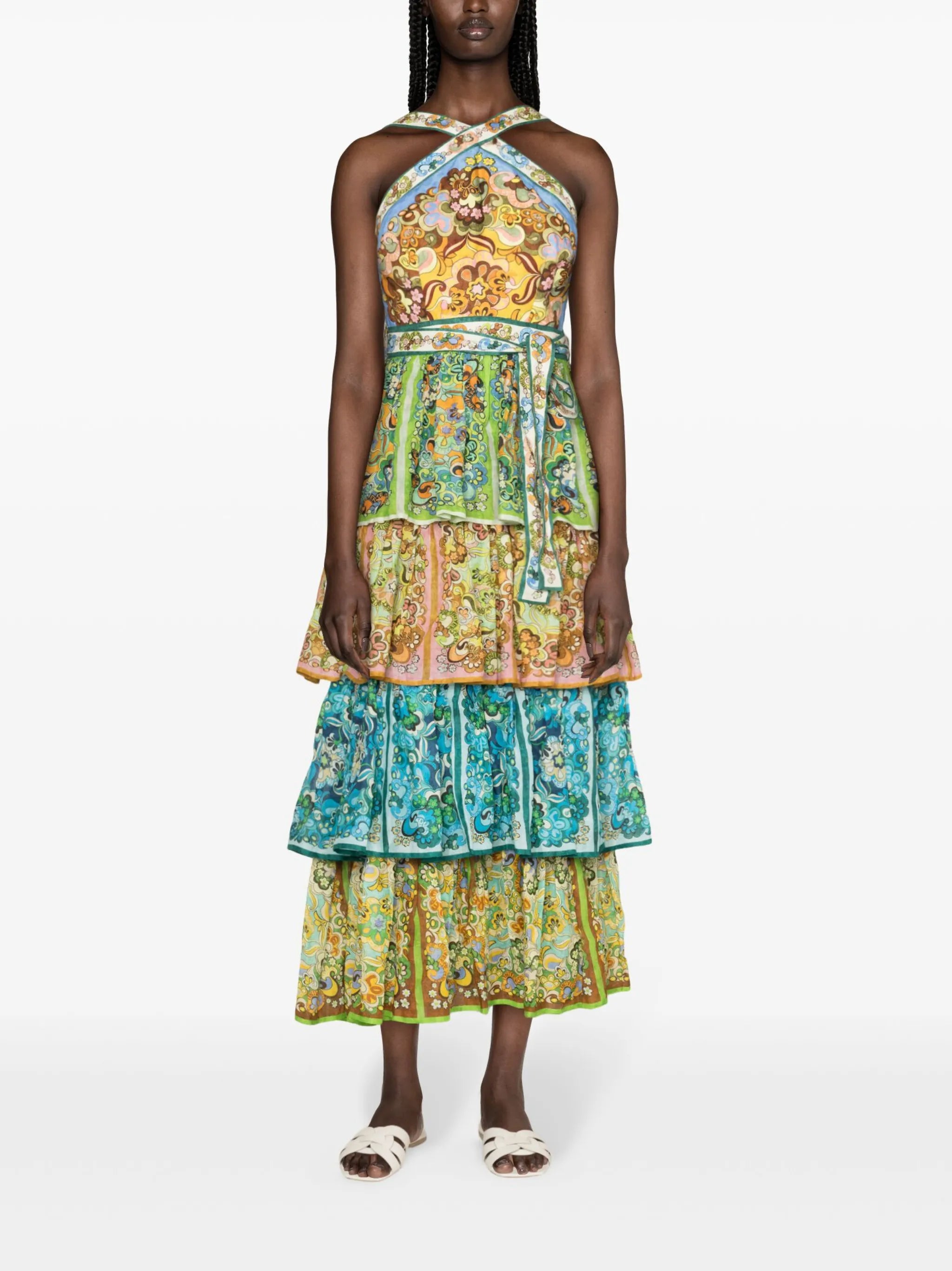 Dreamer halterneck tiered dress