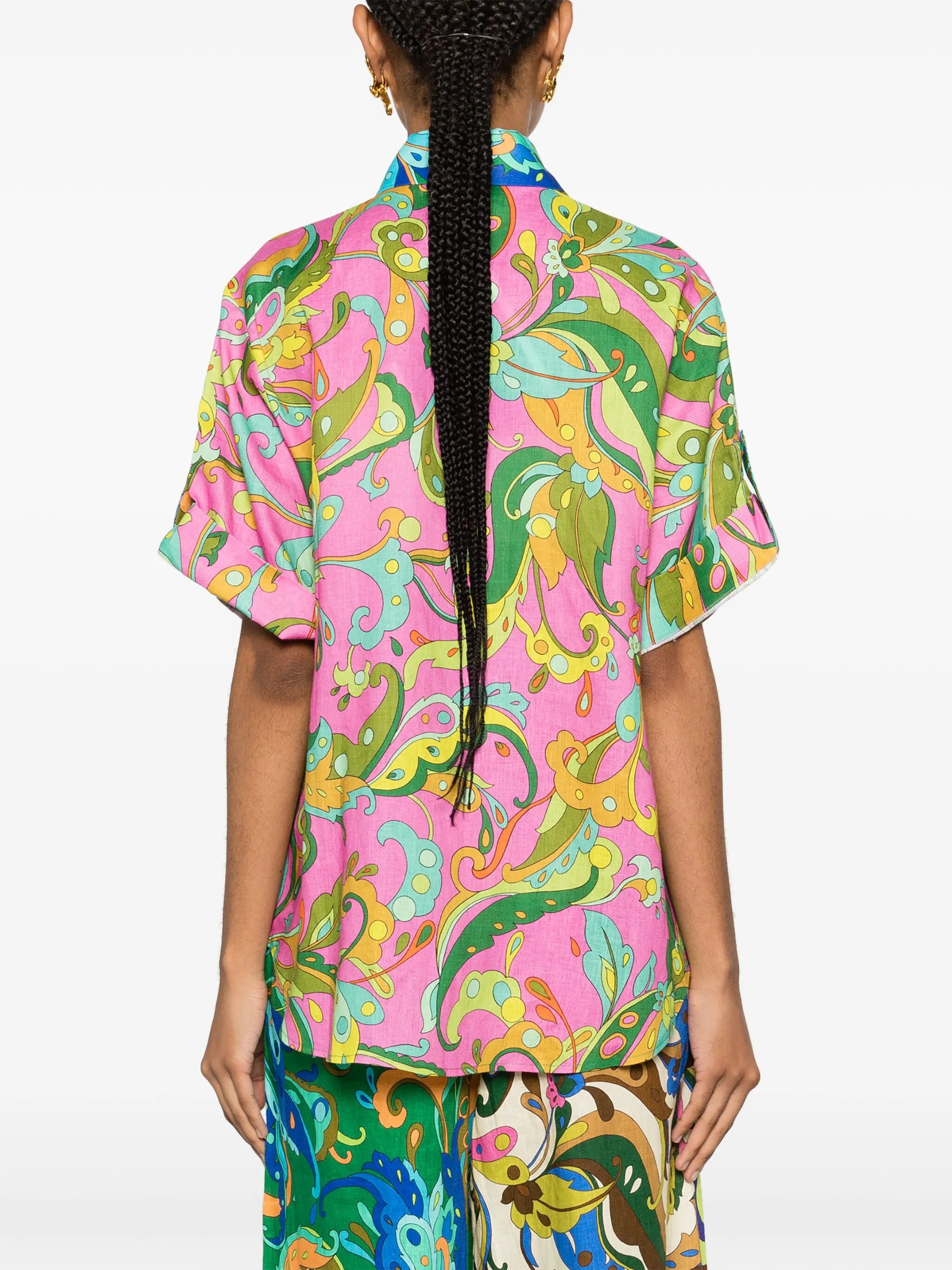 Yvette floral-print linen shirt