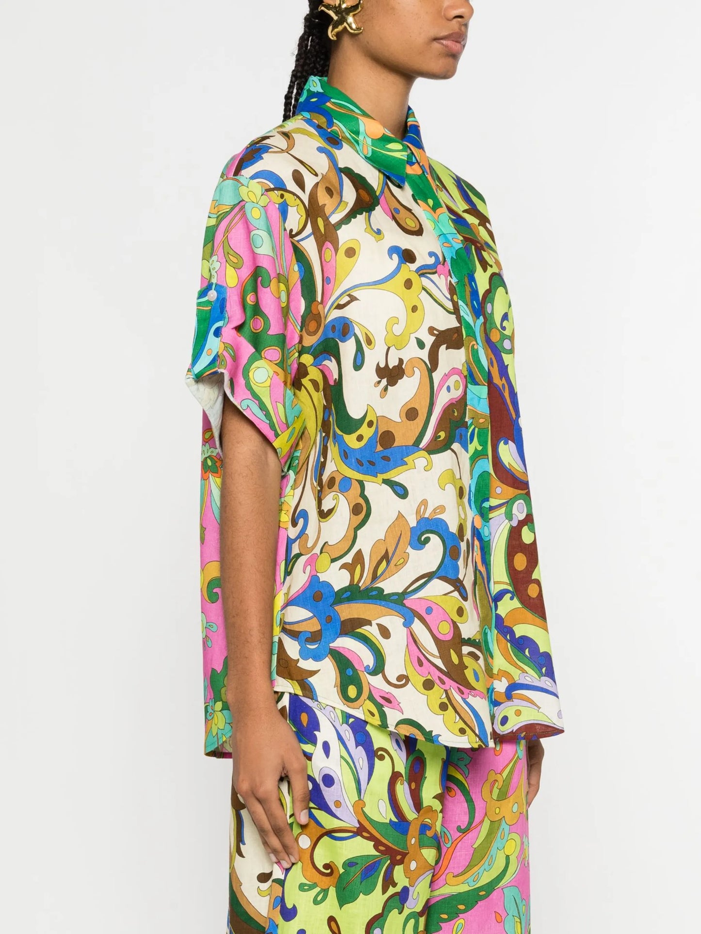 Yvette floral-print linen shirt