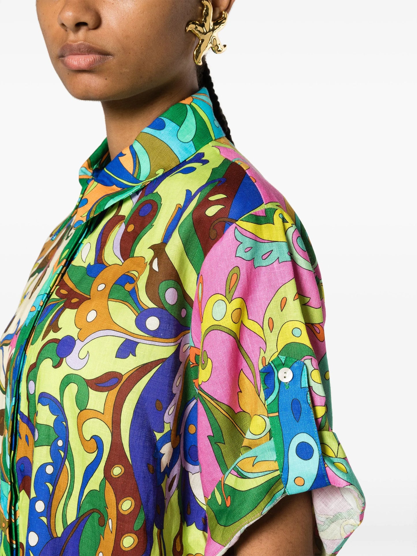 Yvette floral-print linen shirt