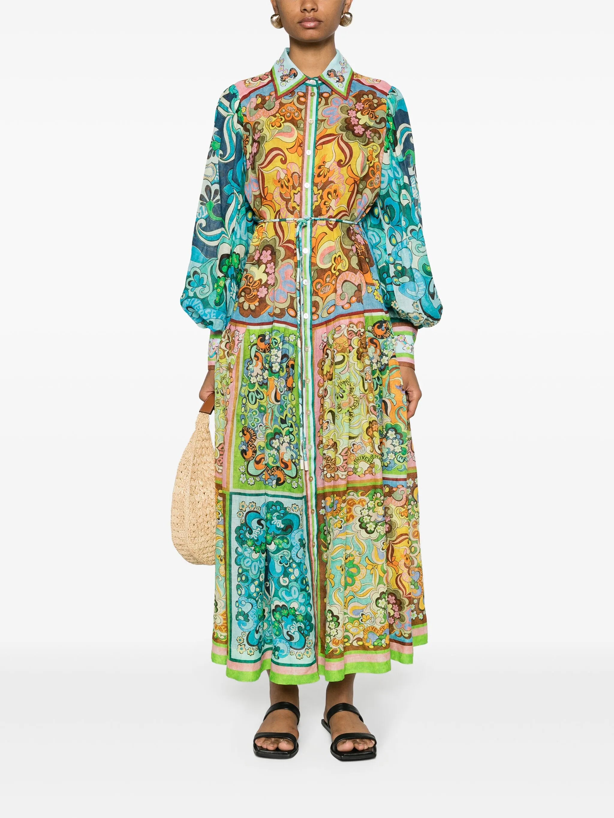 Dreamer floral-print midi shirtdress