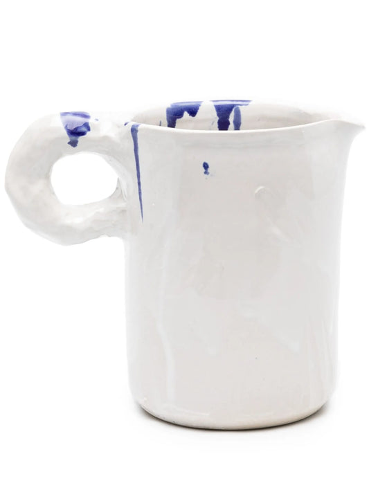 Studio paint-splatter ceramic pitcher