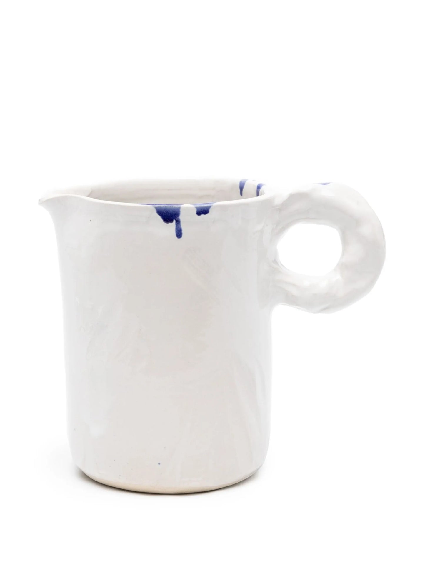Studio paint-splatter ceramic pitcher