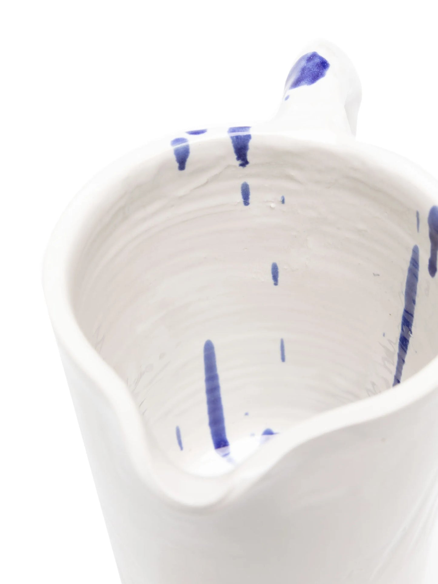 Studio paint-splatter ceramic pitcher