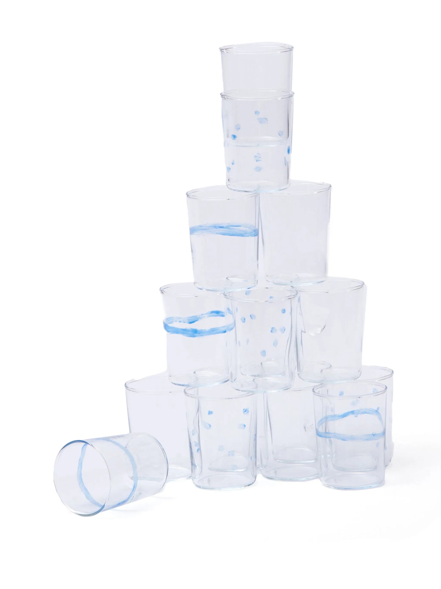 Soft Serve line-pattern glasses (set of four)