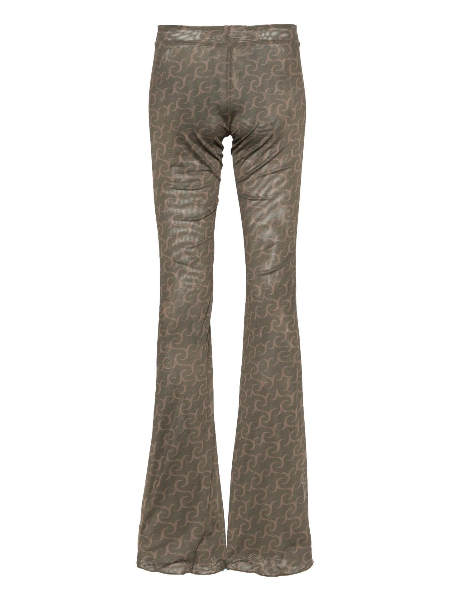 abstract-print flared trousers