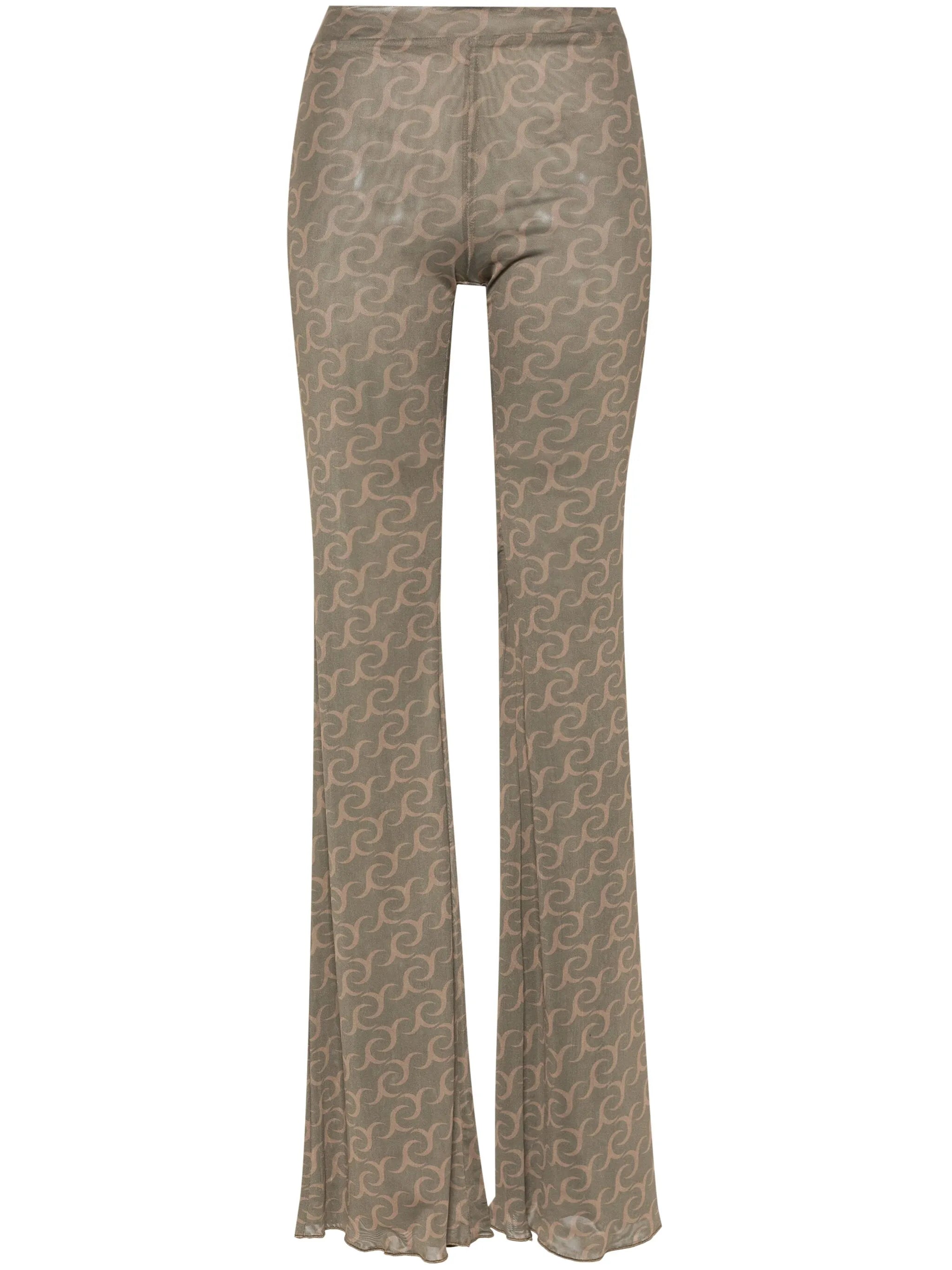 abstract-print flared trousers